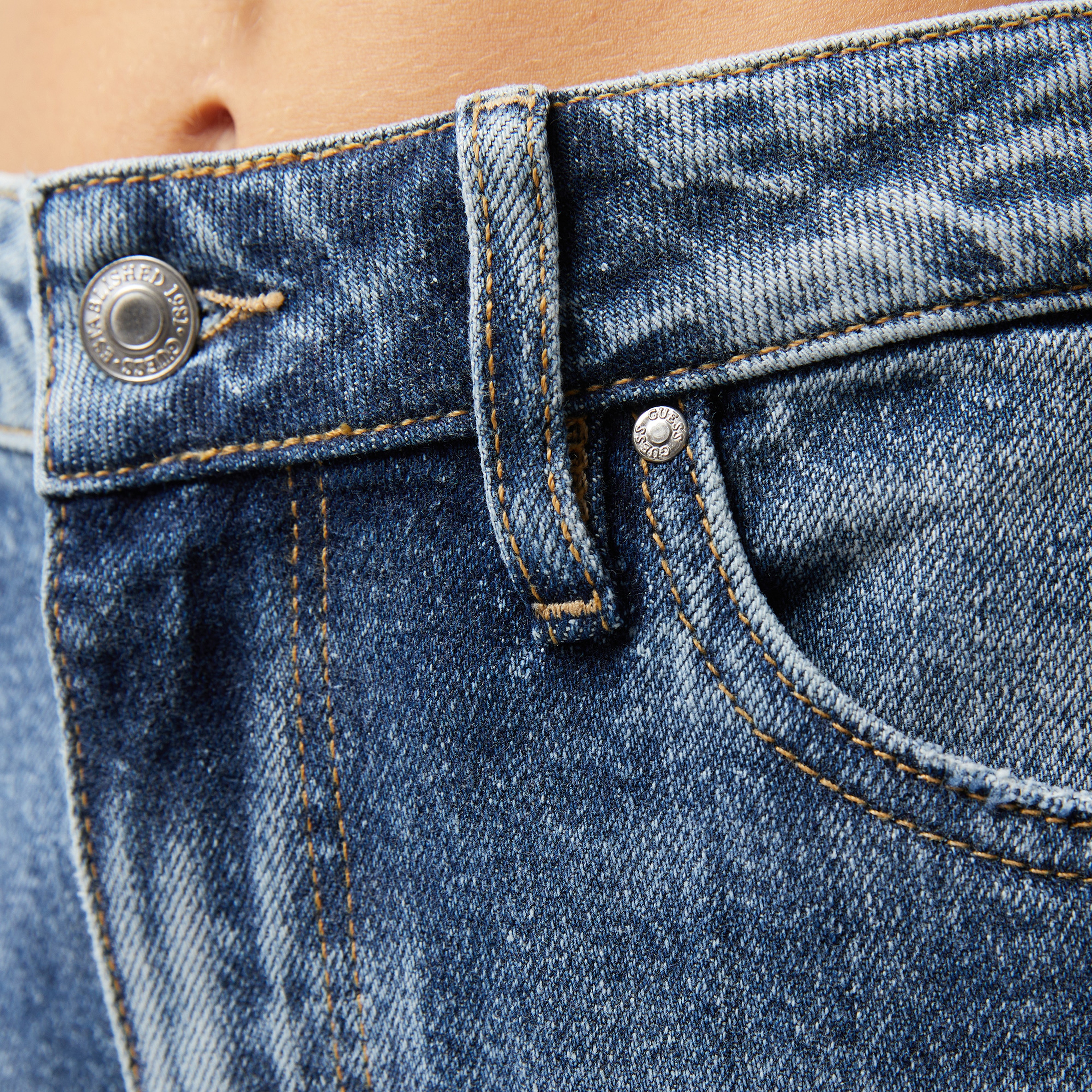 Guess Hollywood Eco Hidden Rindaco Kadın Mavi Jean