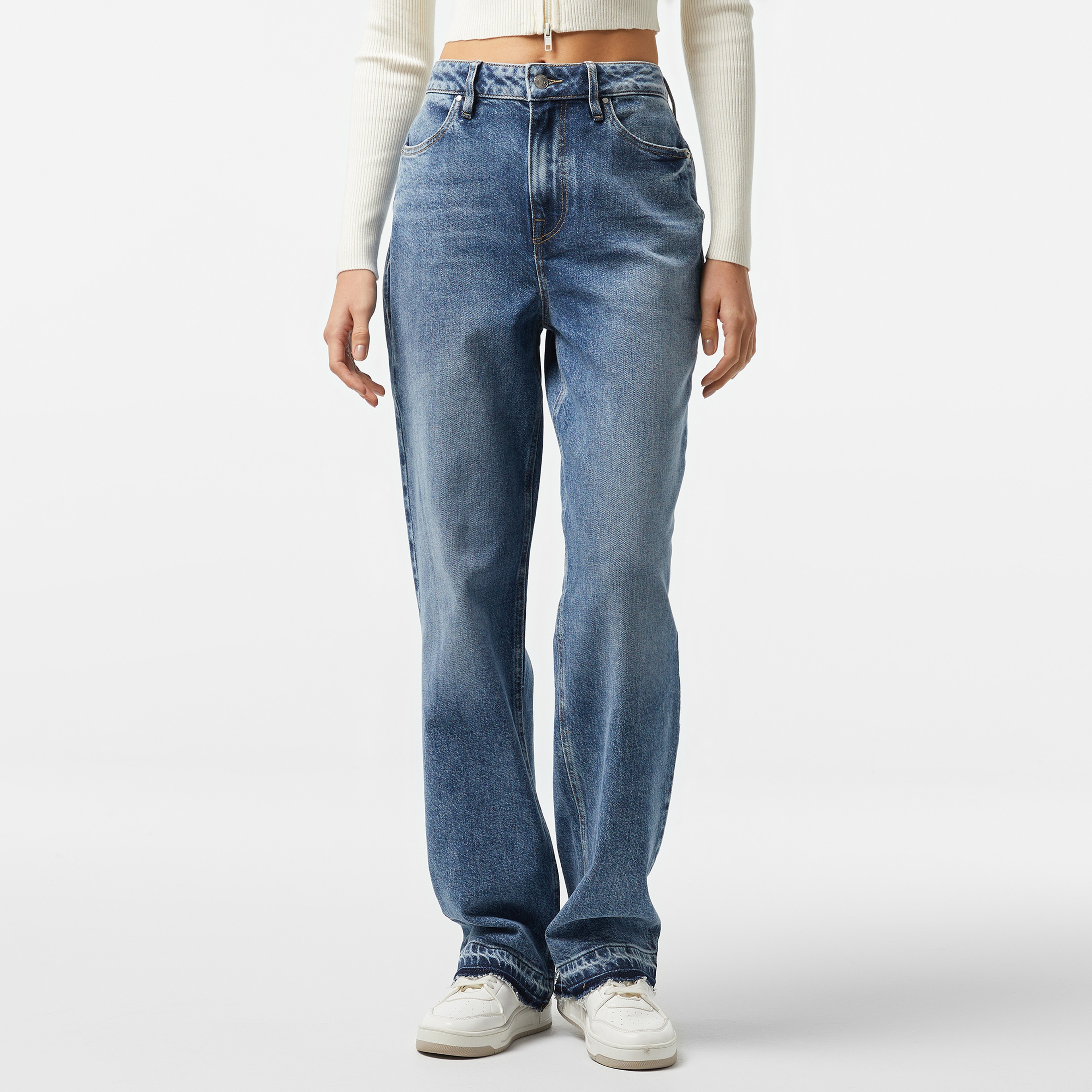 Guess Hollywood Eco Hidden Rindaco Kadın Mavi Jean