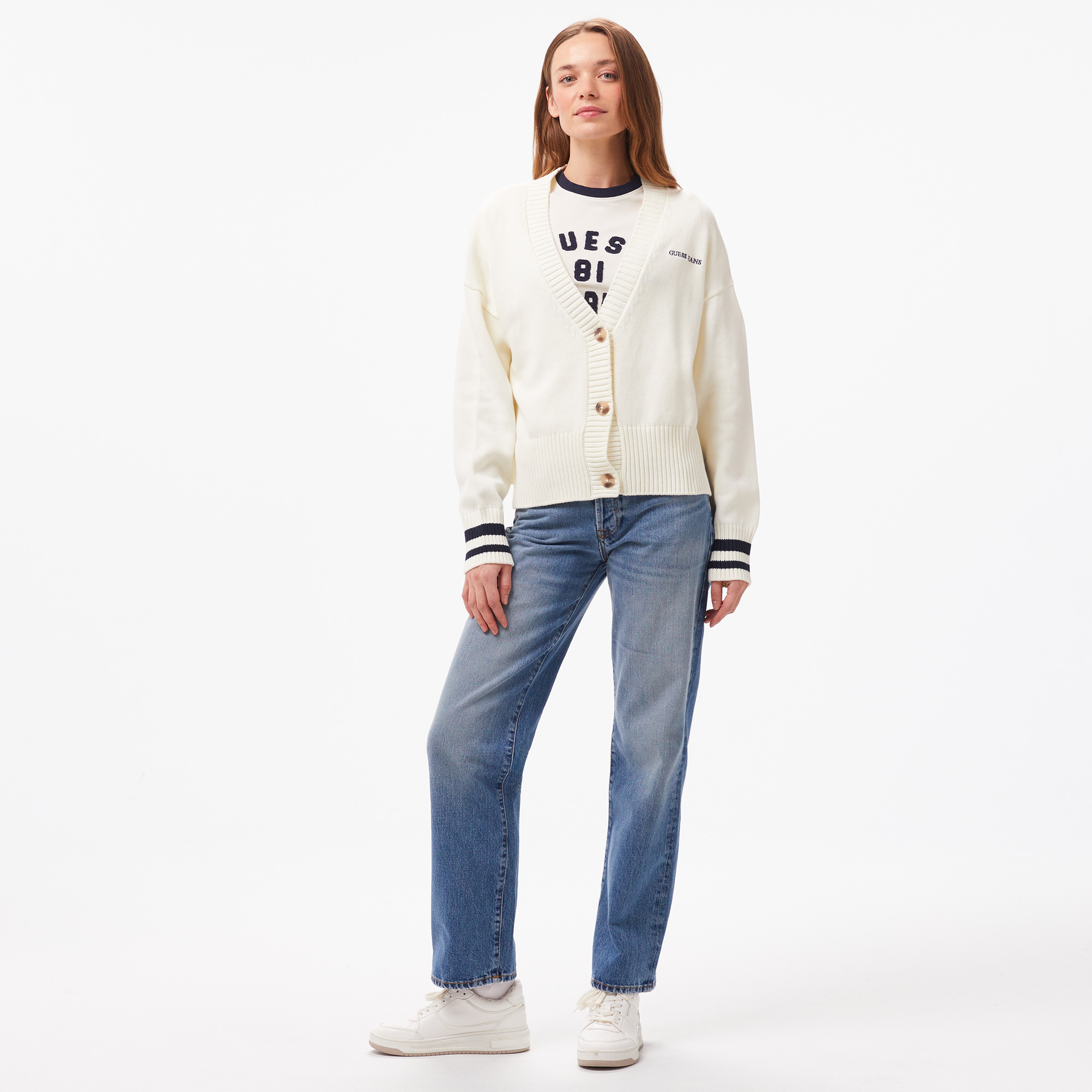 Guess Kadın Beyaz Sweatshirt