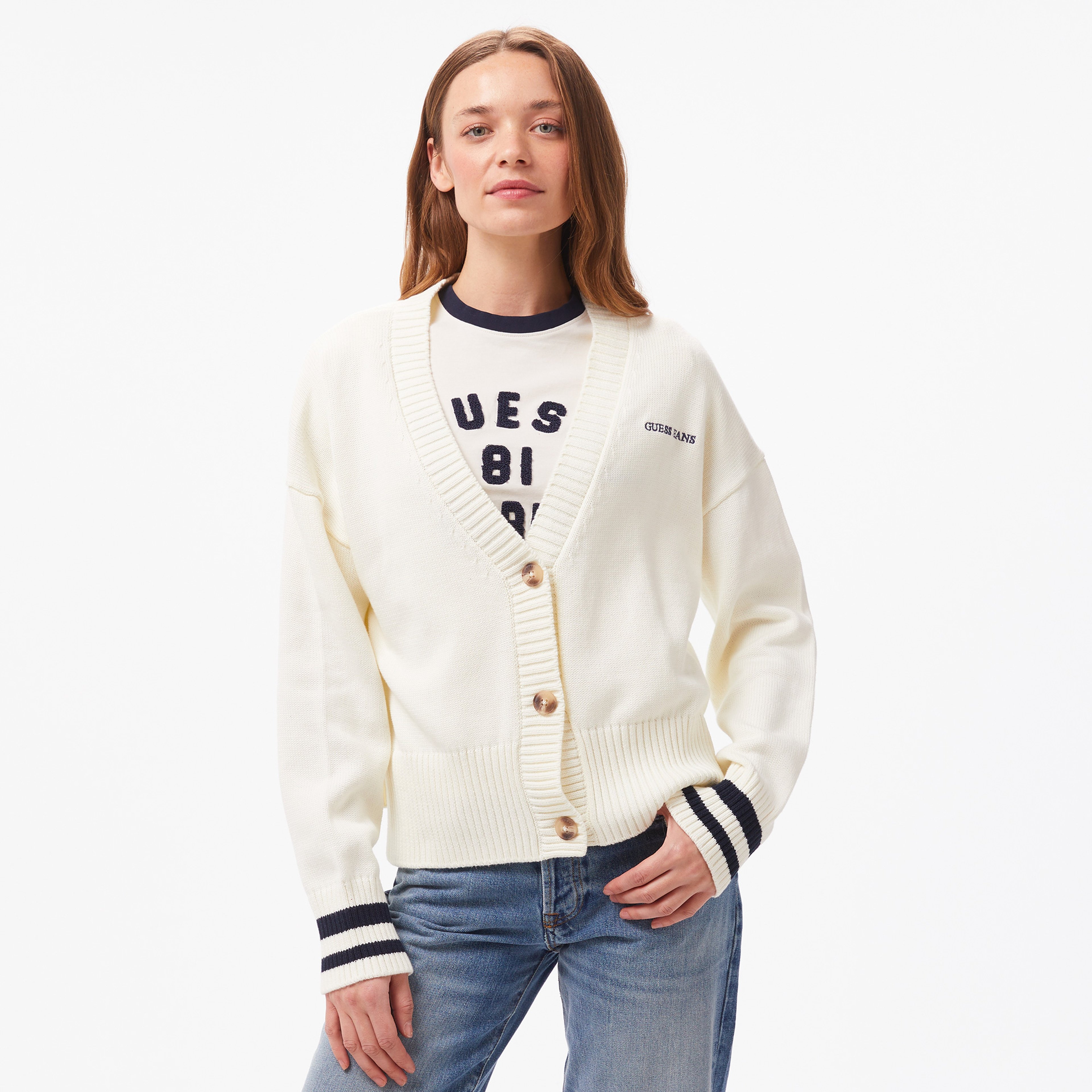 Guess Kadın Beyaz Sweatshirt