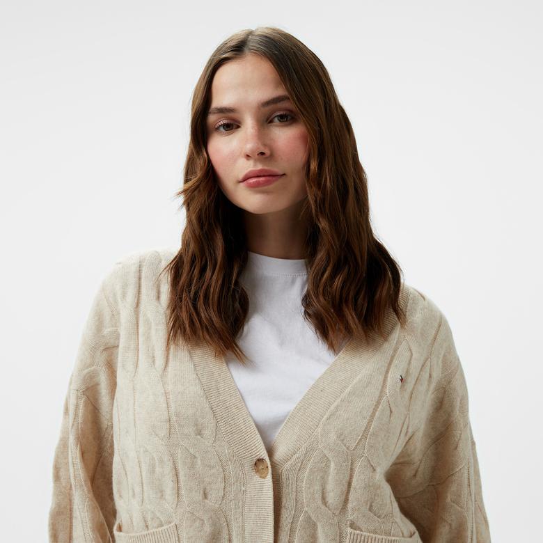 Tommy Hilfiger Kadın Bej Triko