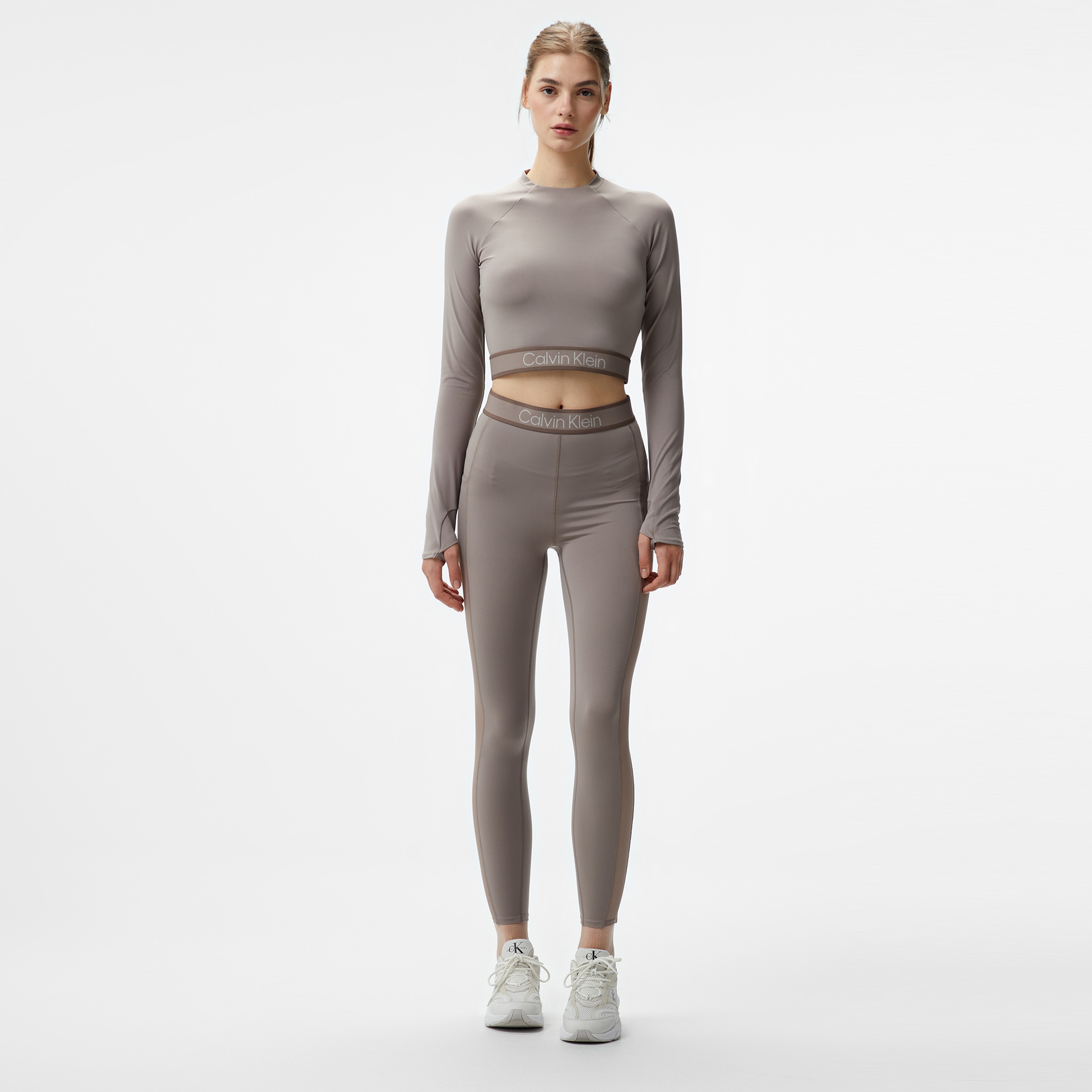 Calvin Klein Kadın Kahverengi Tayt