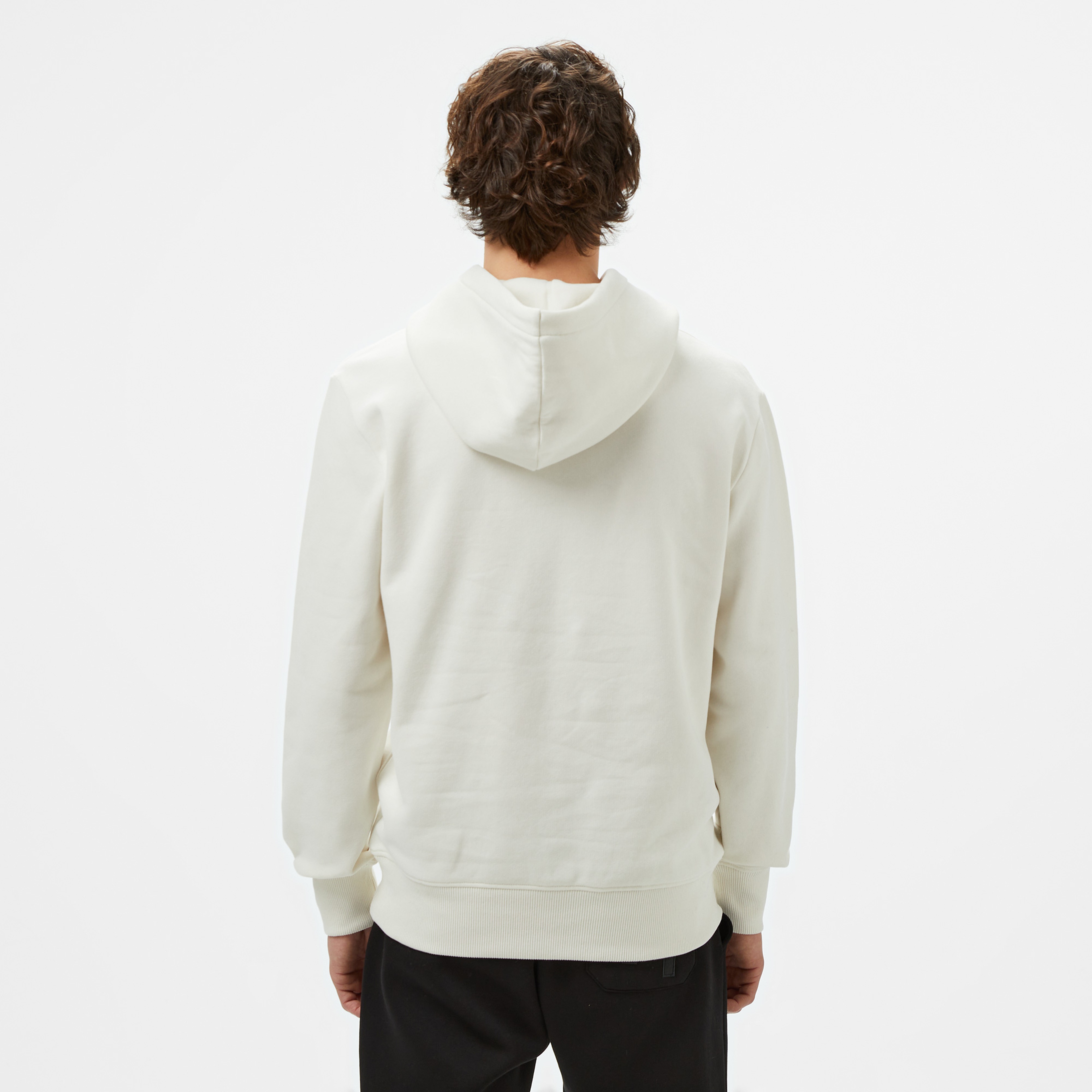 Calvin Klein Jeans Chenılle Monologo Erkek Beyaz Hoodie
