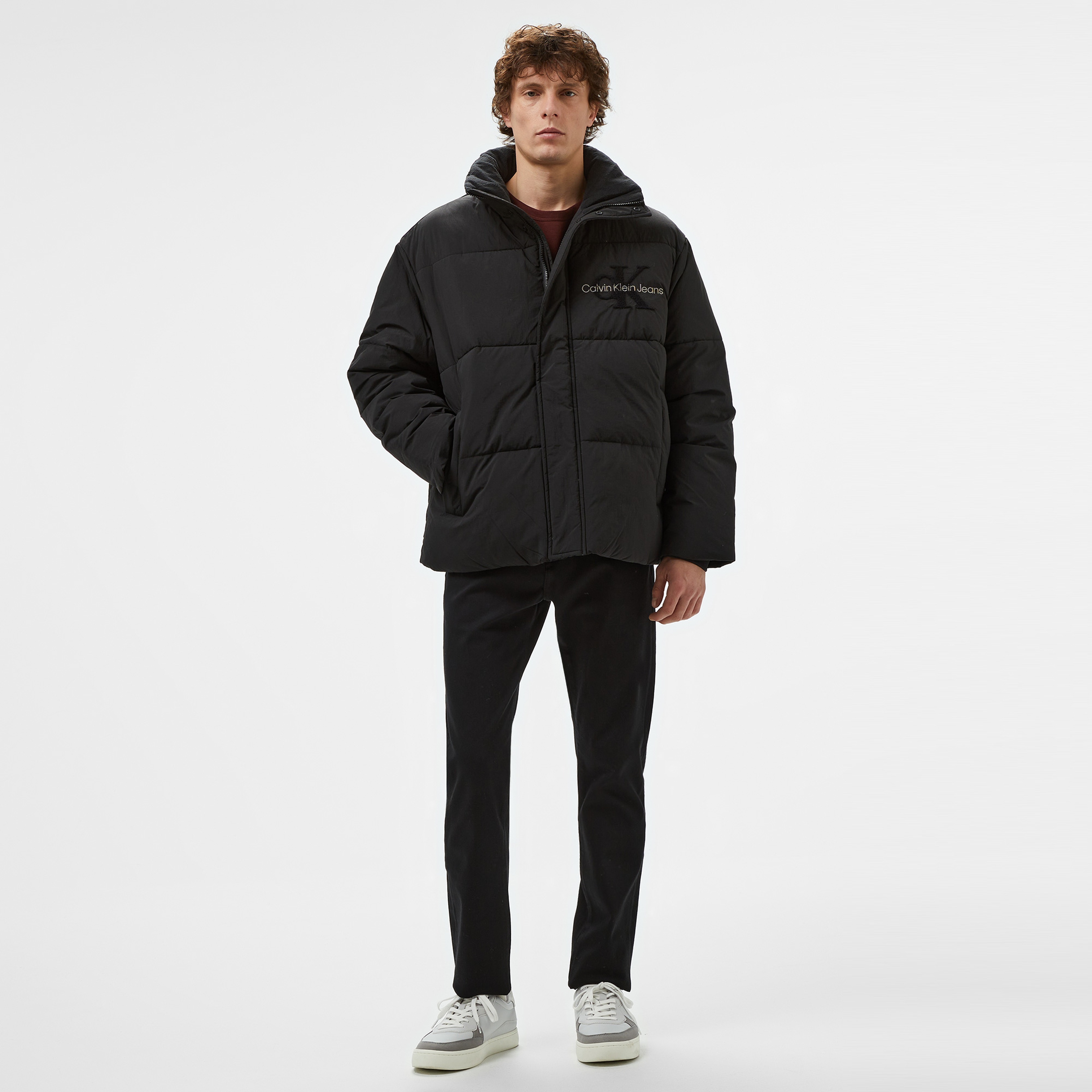 Calvin Klein Jeans Chenille Puffer Erkek Siyah Ceket