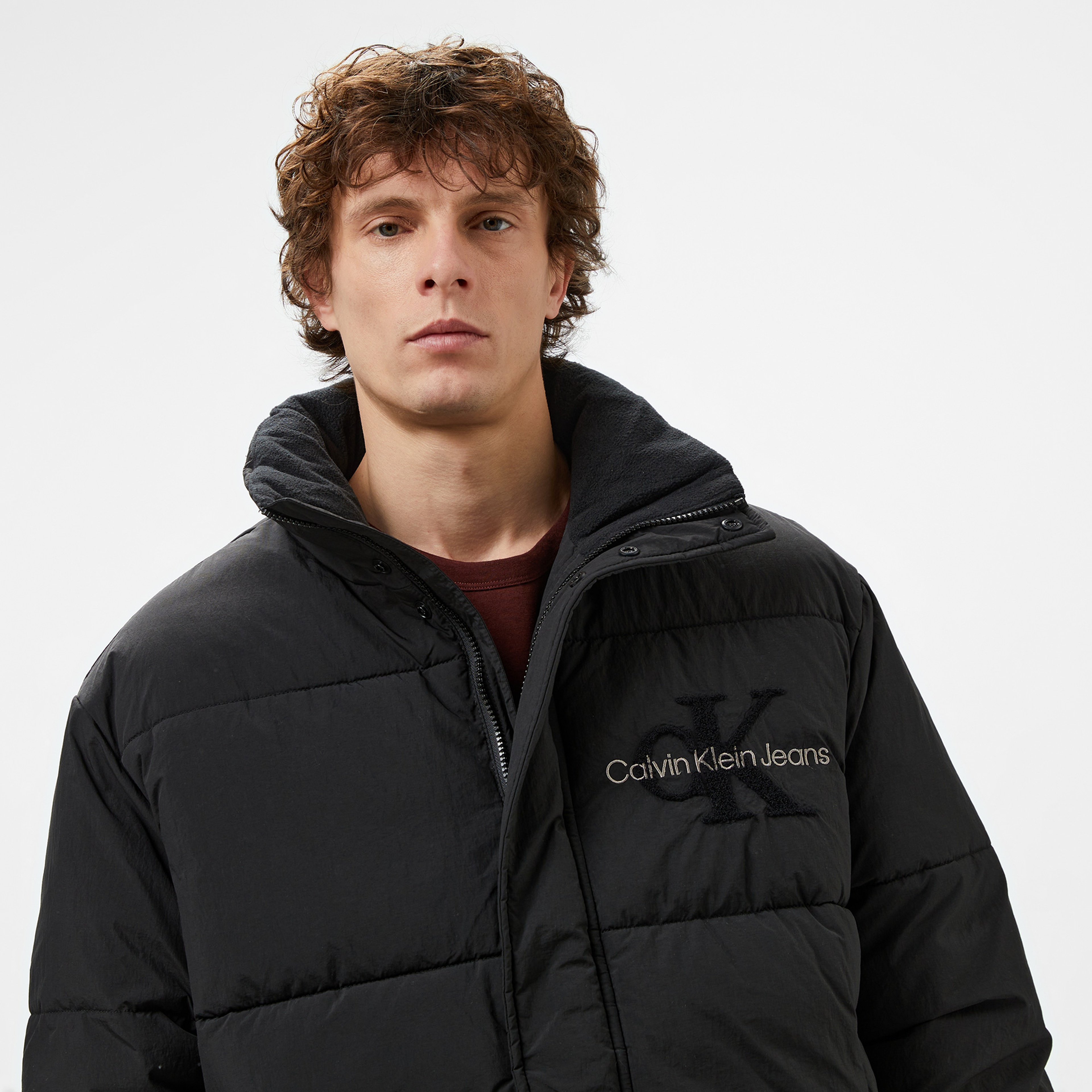 Calvin Klein Jeans Chenille Puffer Erkek Siyah Ceket