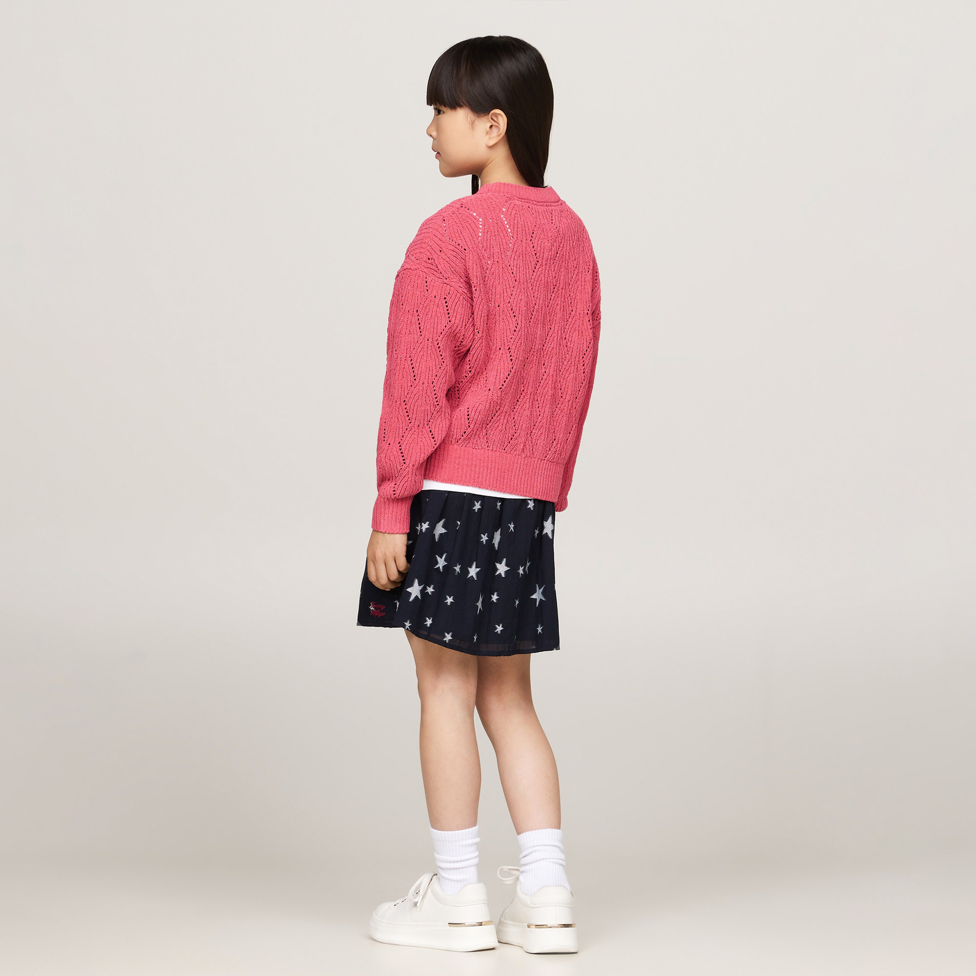 Tommy Hilfiger Chenılle Çocuk Pembe Kazak