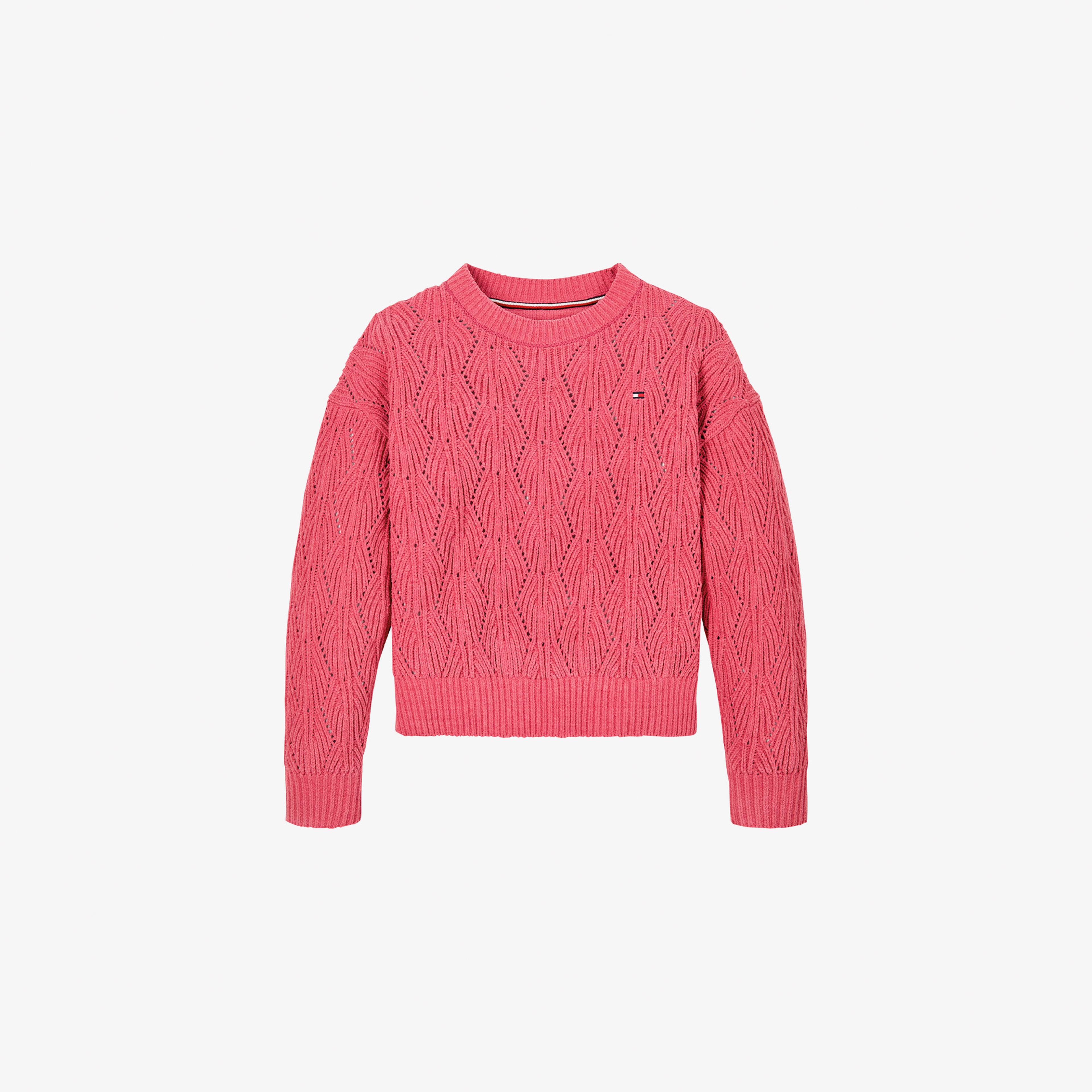 Tommy Hilfiger Chenılle Çocuk Pembe Kazak