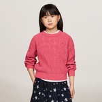 Tommy Hilfiger Chenılle Çocuk Pembe Kazak