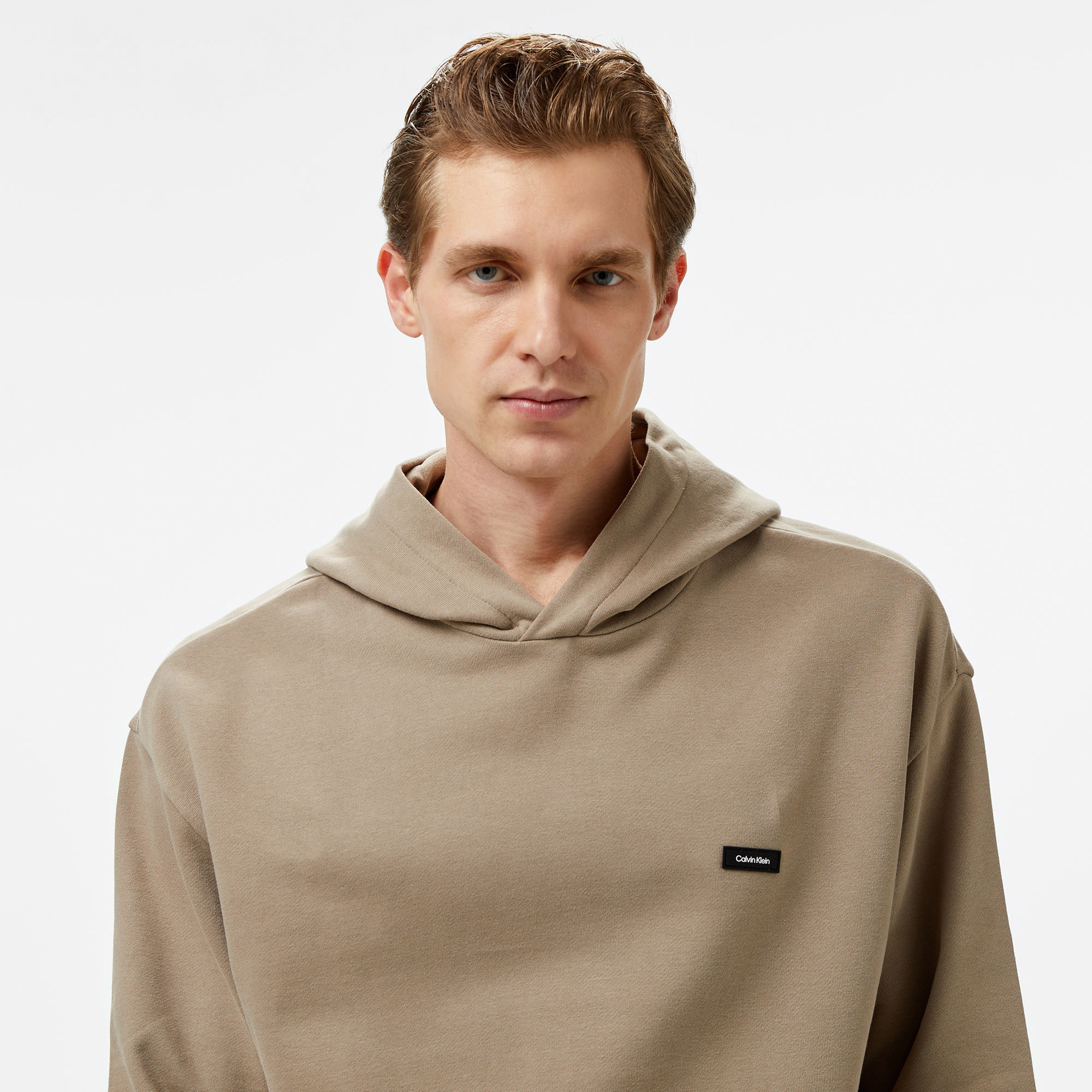 Calvin Klein Cotton Comfort Erkek Bej Hoodie