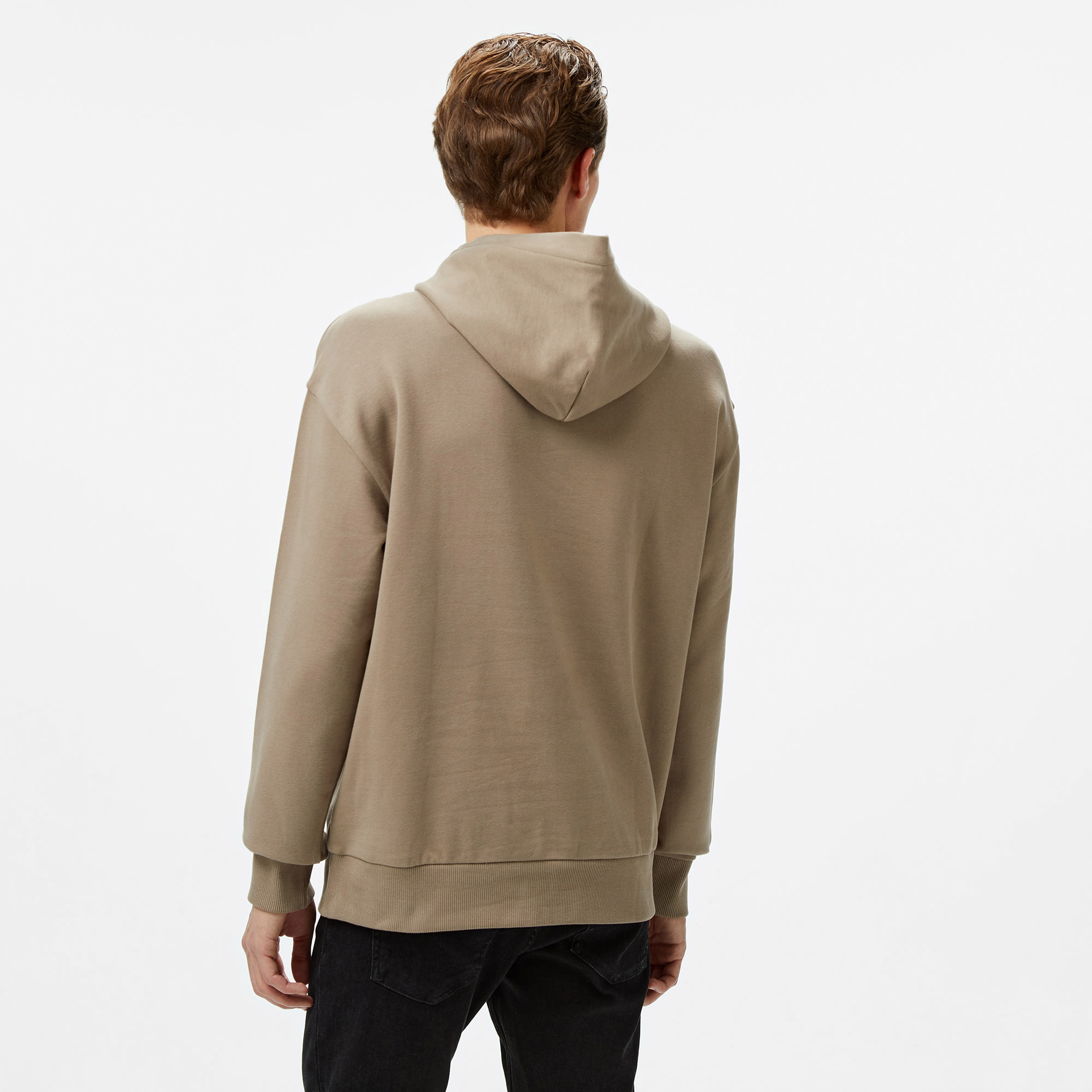 Calvin Klein Cotton Comfort Erkek Bej Hoodie