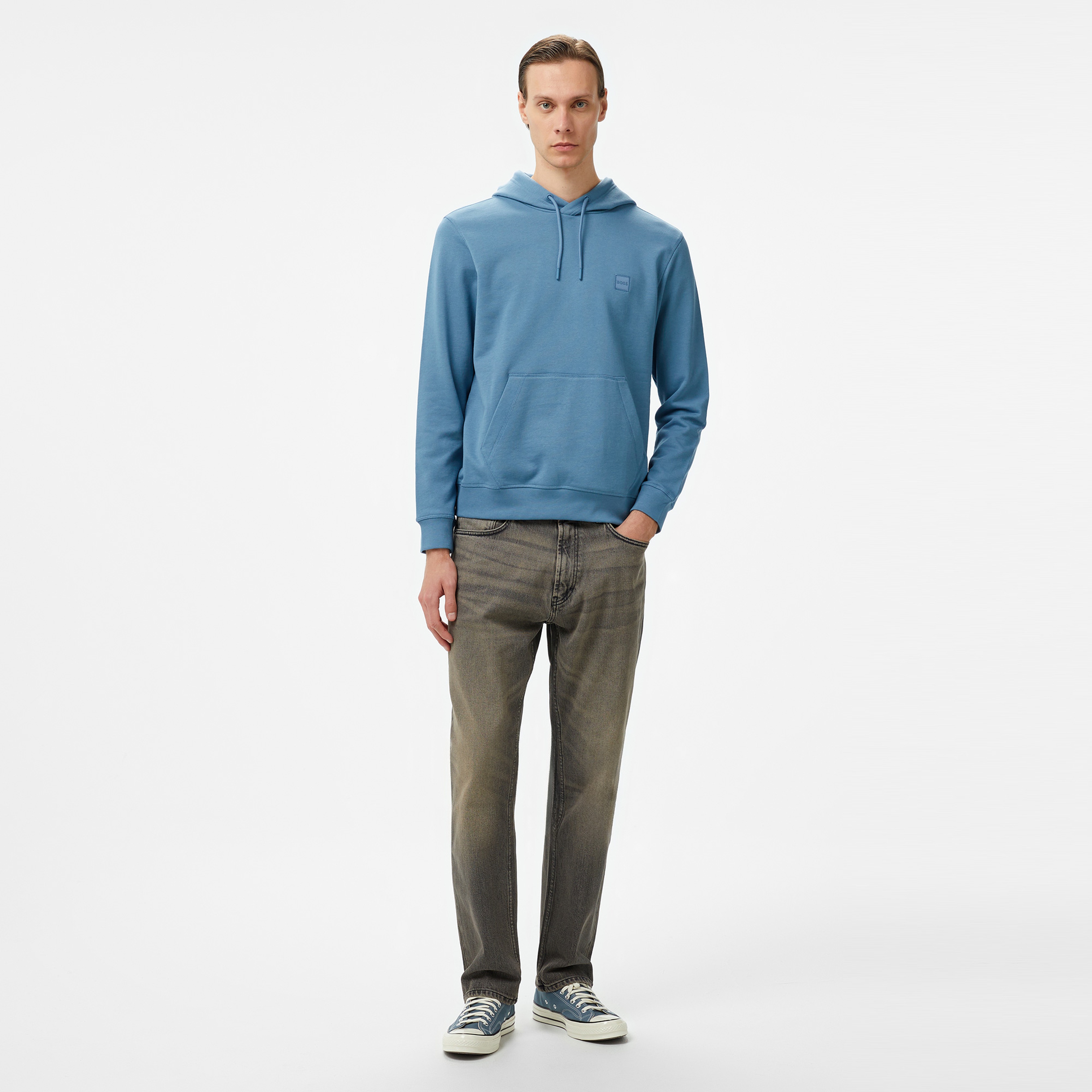 Boss Wetalk Erkek Mavi Hoodie