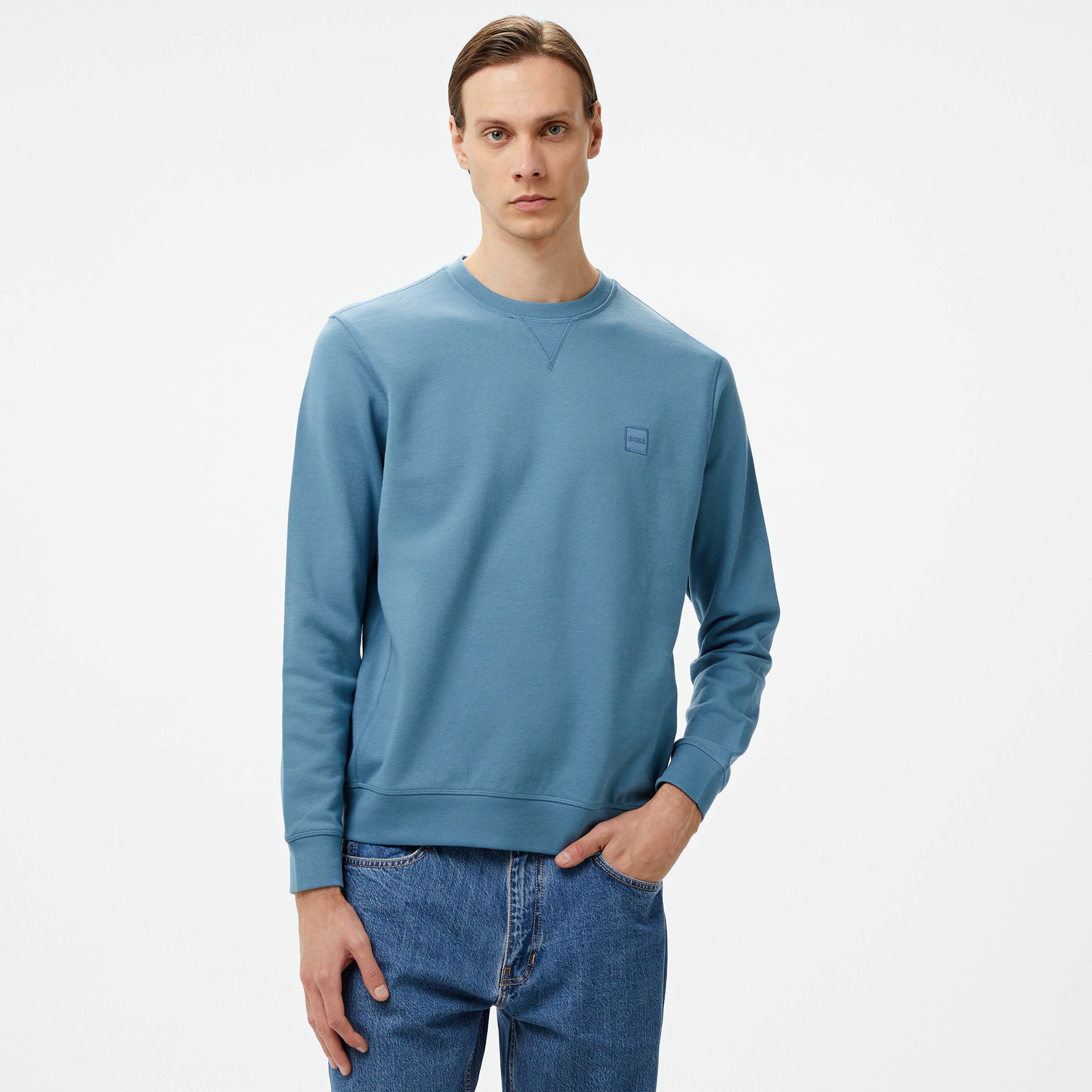 Boss Erkek Mavi Sweatshirt