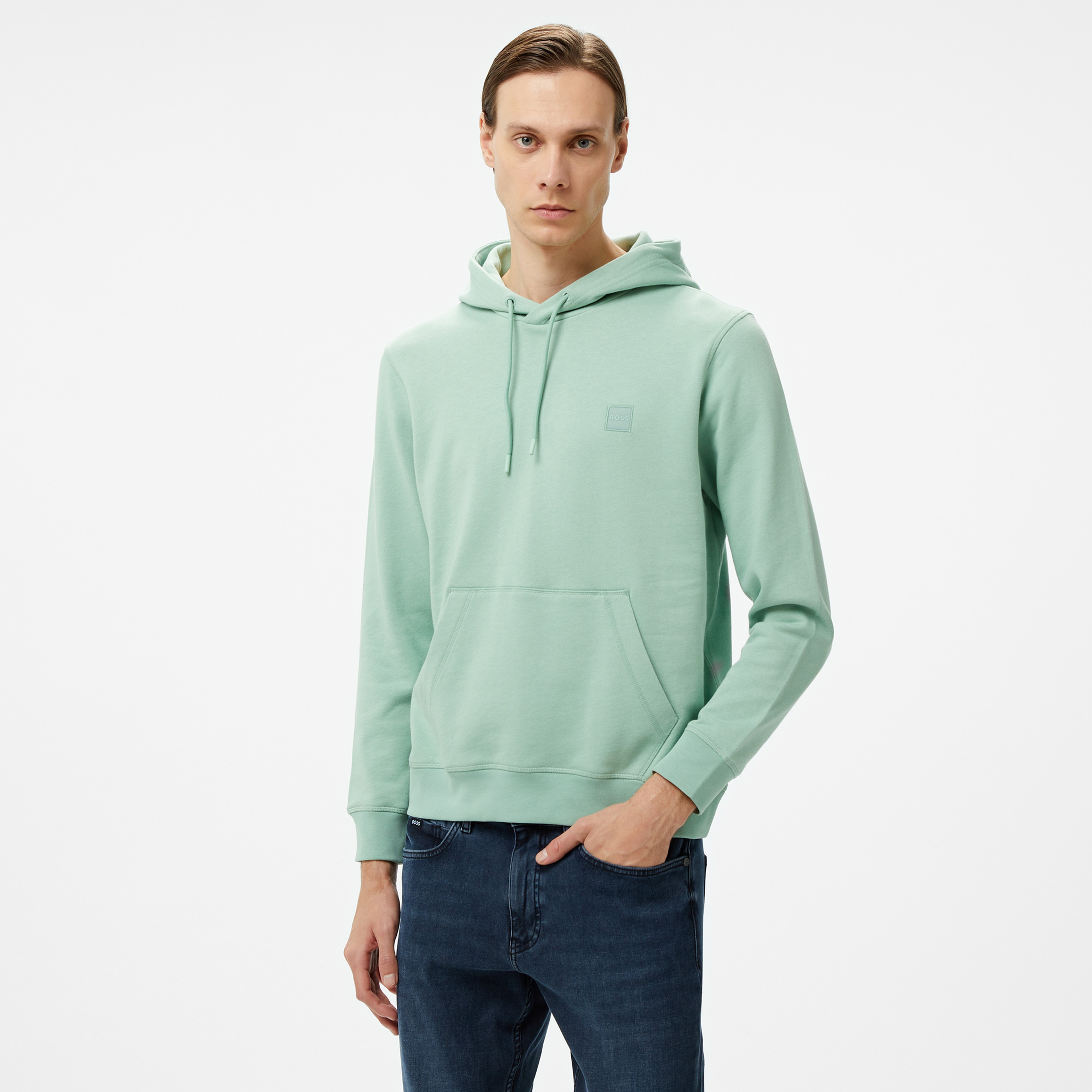 Boss Wetalk Erkek Yeşil Hoodie