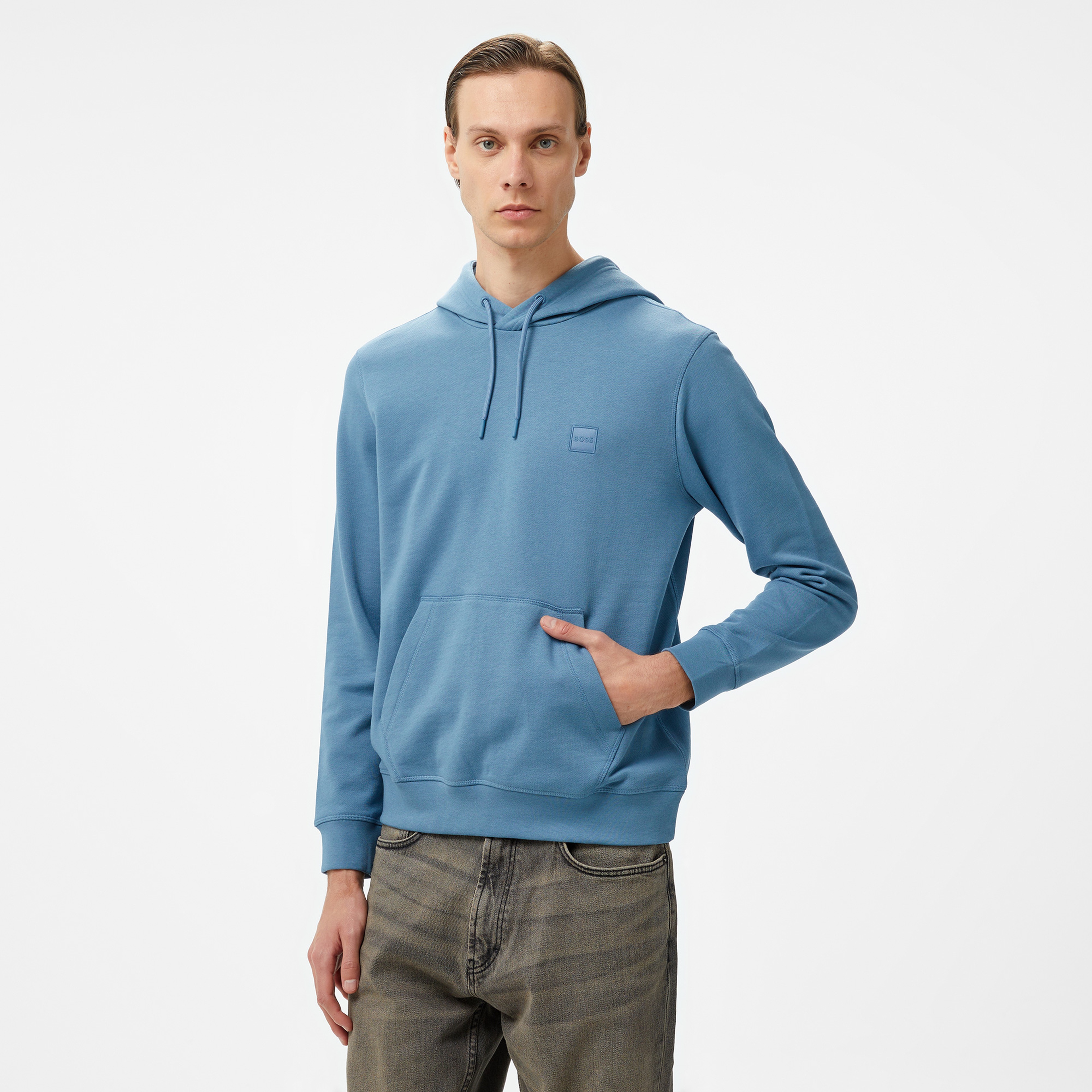 Boss Wetalk Erkek Mavi Hoodie