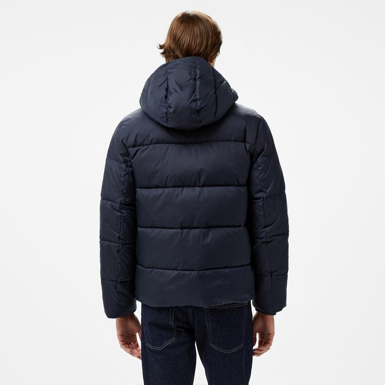 Calvin Klein Hooded Quilt Puffer Erkek Lacivert Mont