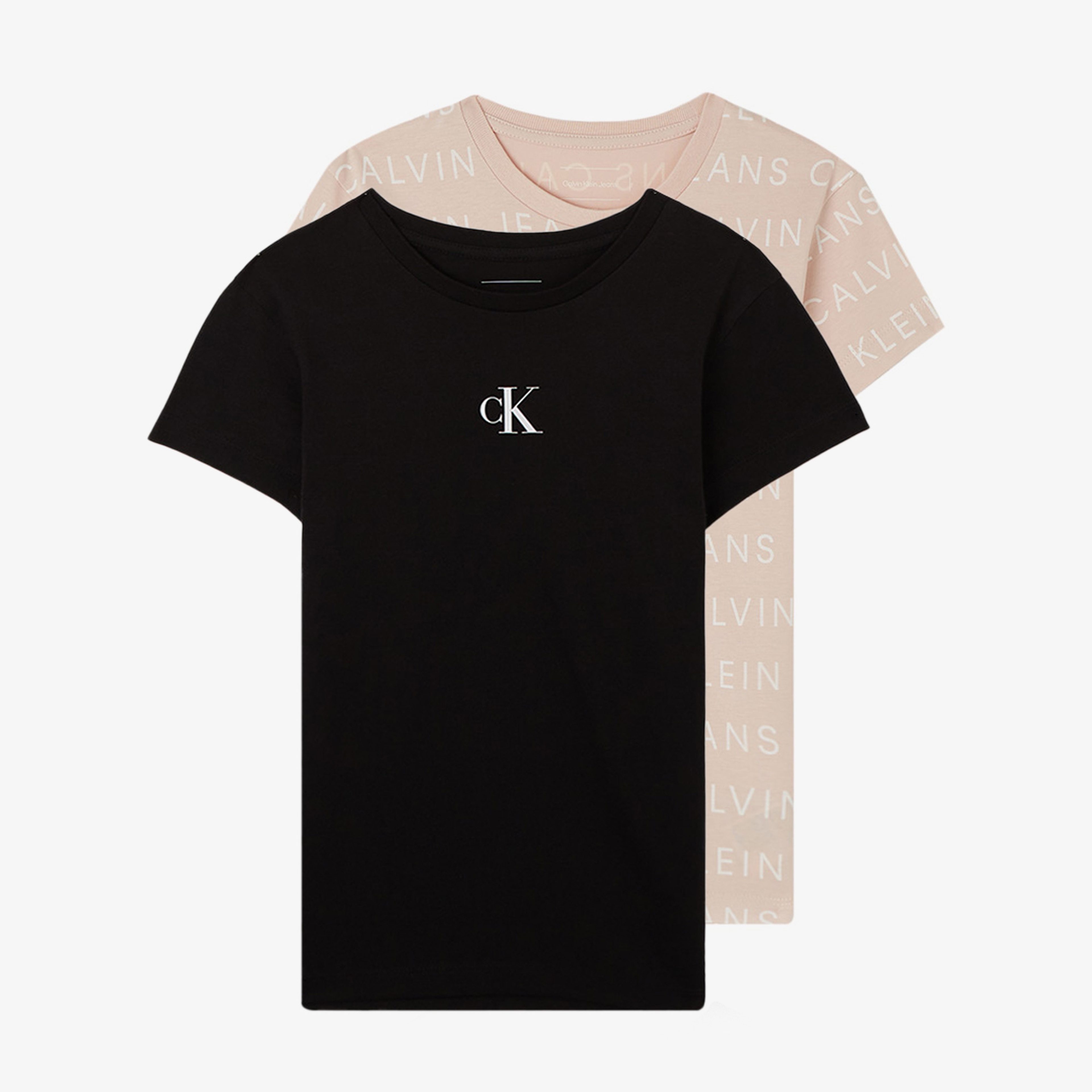 Calvin Klein Jeans 2li Paket Logo Aop Çocuk Siyah/Pembe T-Shirt