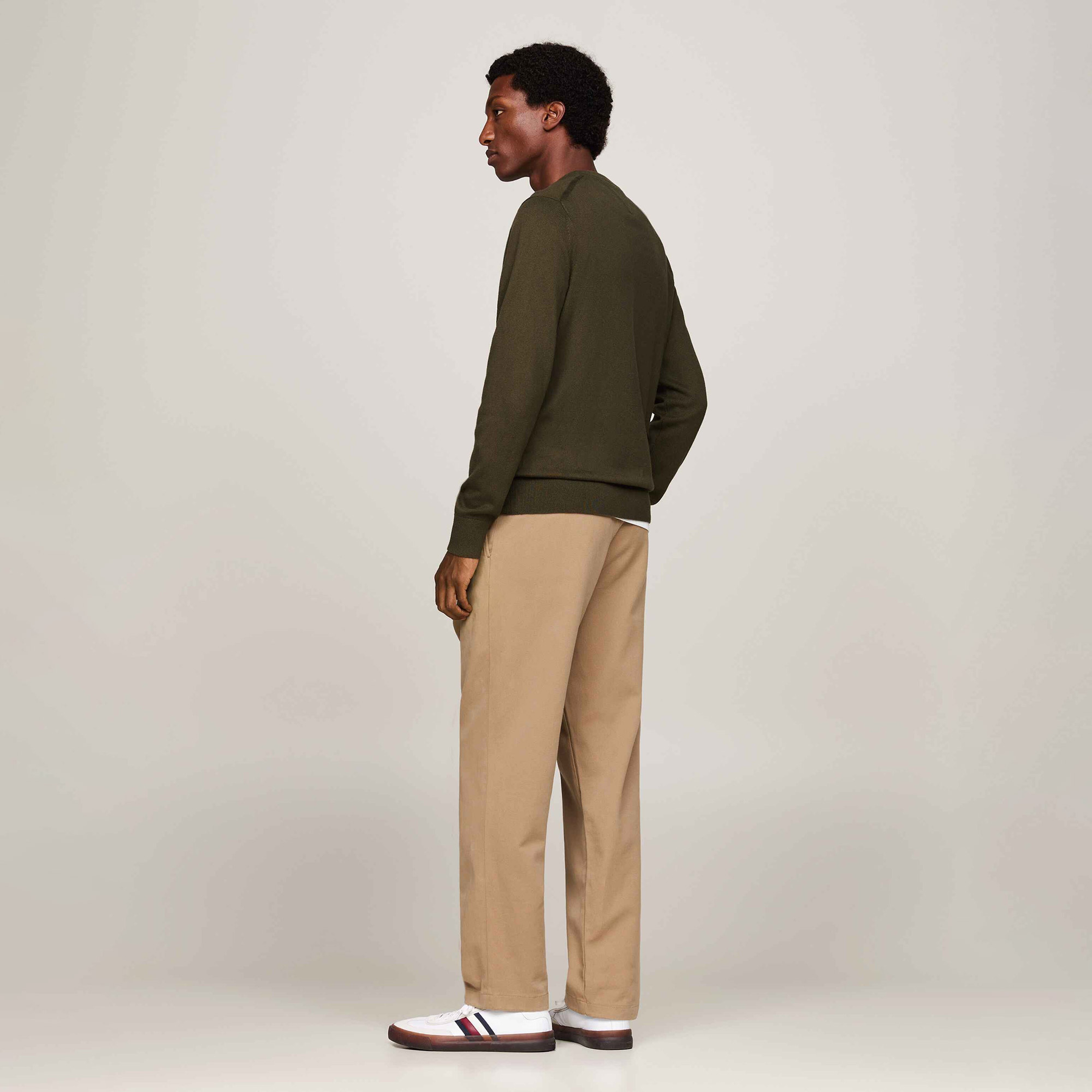 Tommy Hilfiger Erkek Haki Triko