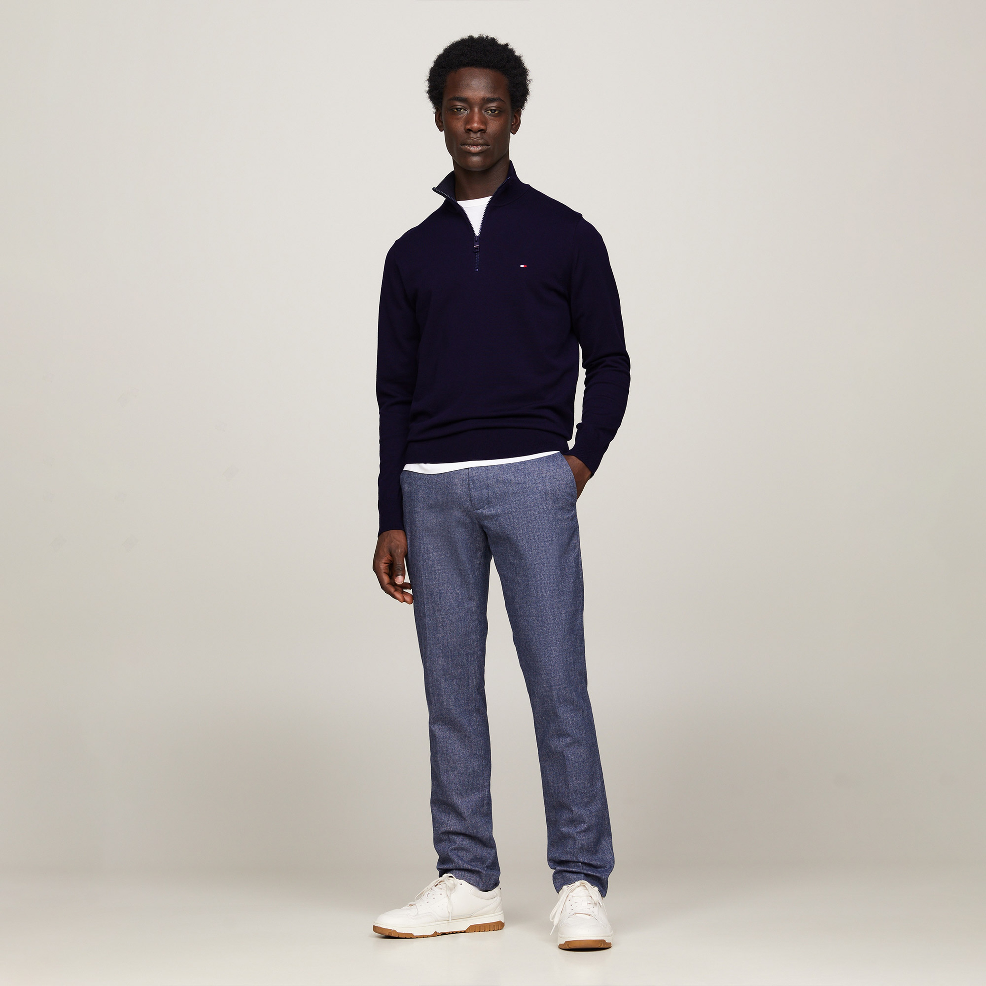 Tommy Hilfiger Erkek Mavi Triko