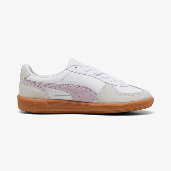 Puma Palermo Leather Mor Detaylı Kadın Beyaz Sneaker