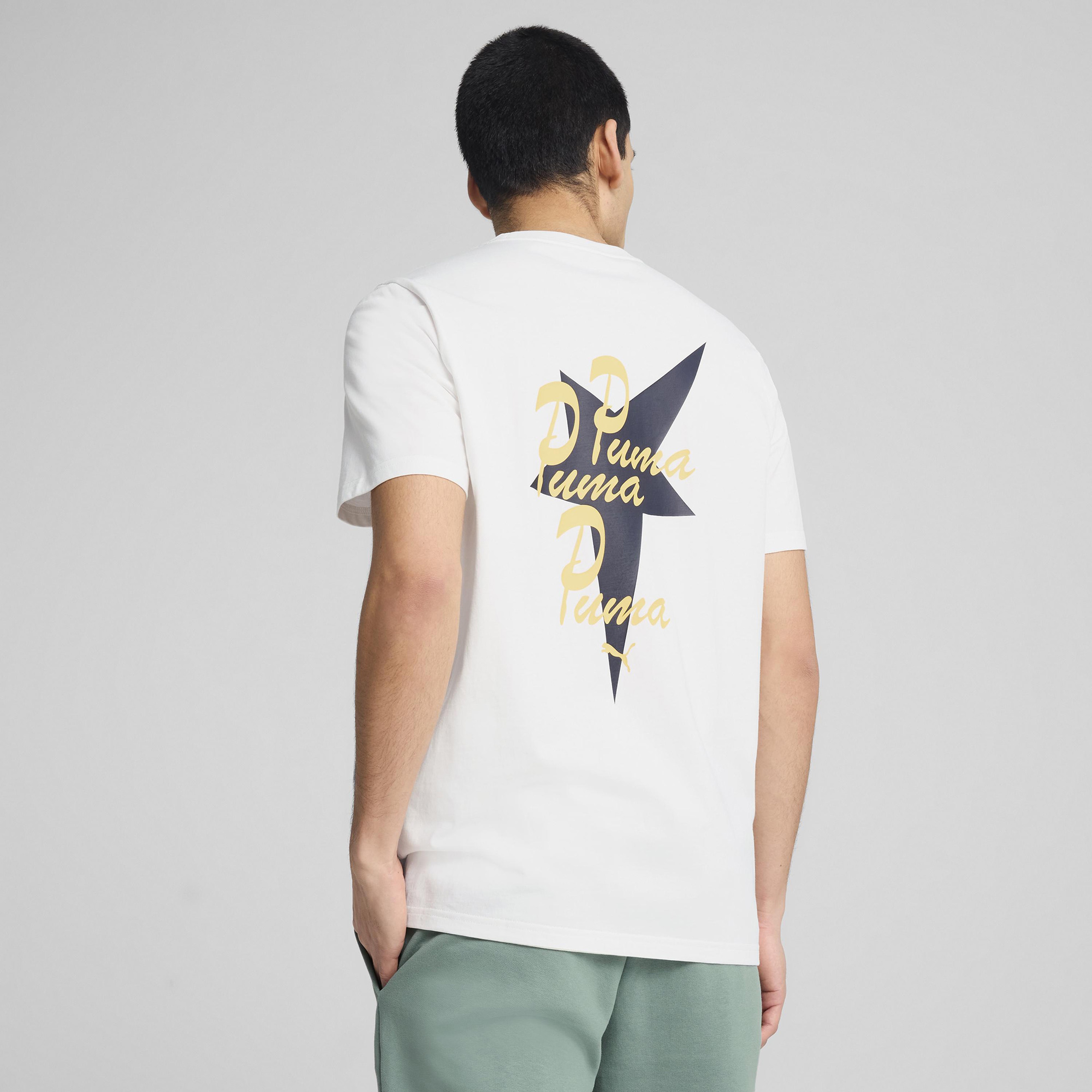 Puma Wardrobe Ess Graphic Erkek Beyaz T-Shirt