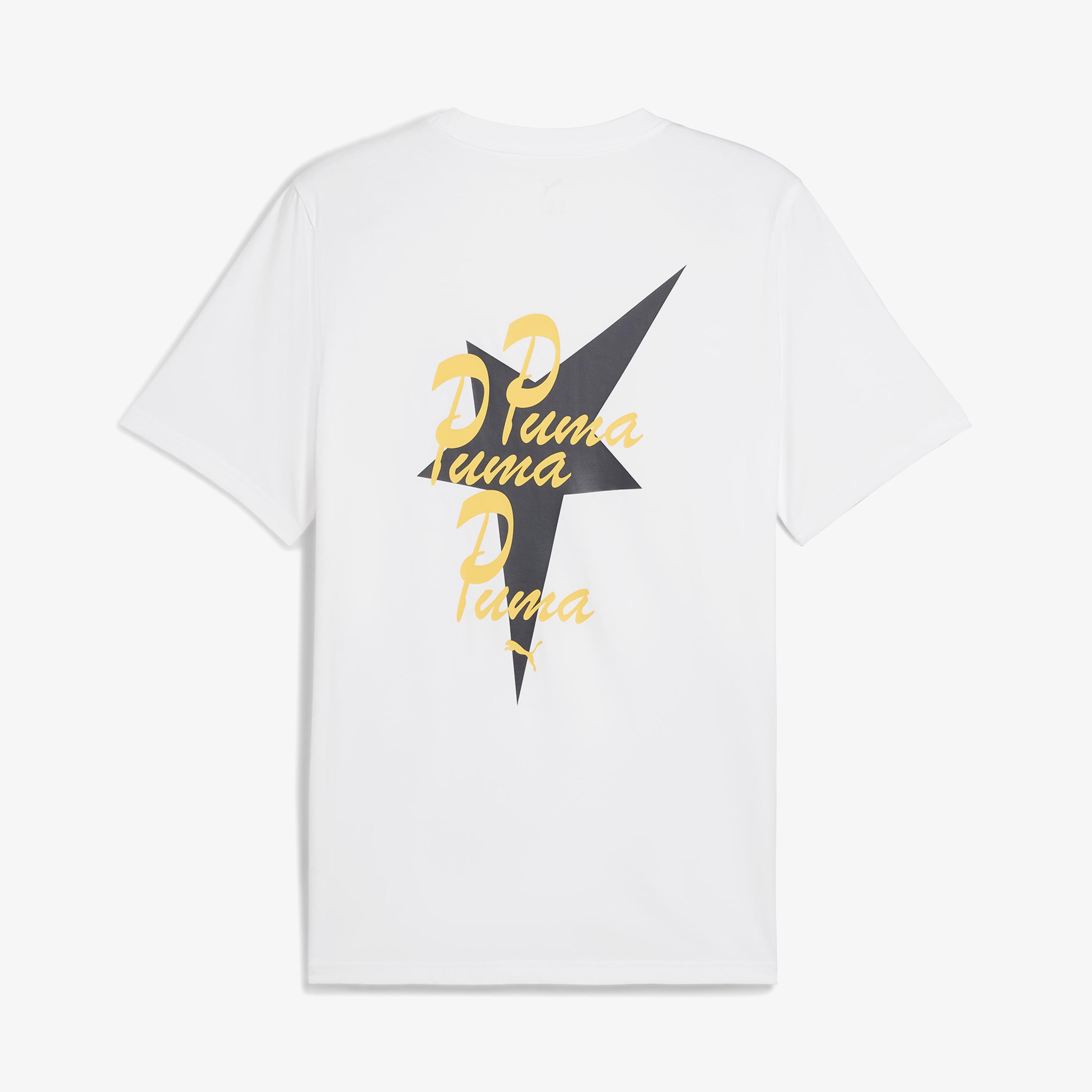 Puma Wardrobe Ess Graphic Erkek Beyaz T-Shirt