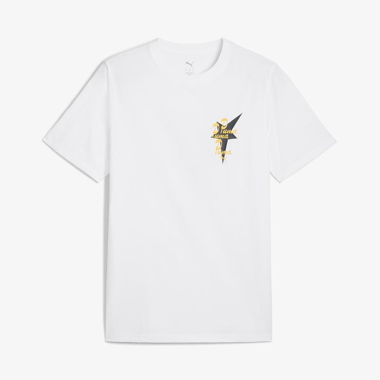 Puma Wardrobe Ess Graphic Erkek Beyaz T-Shirt