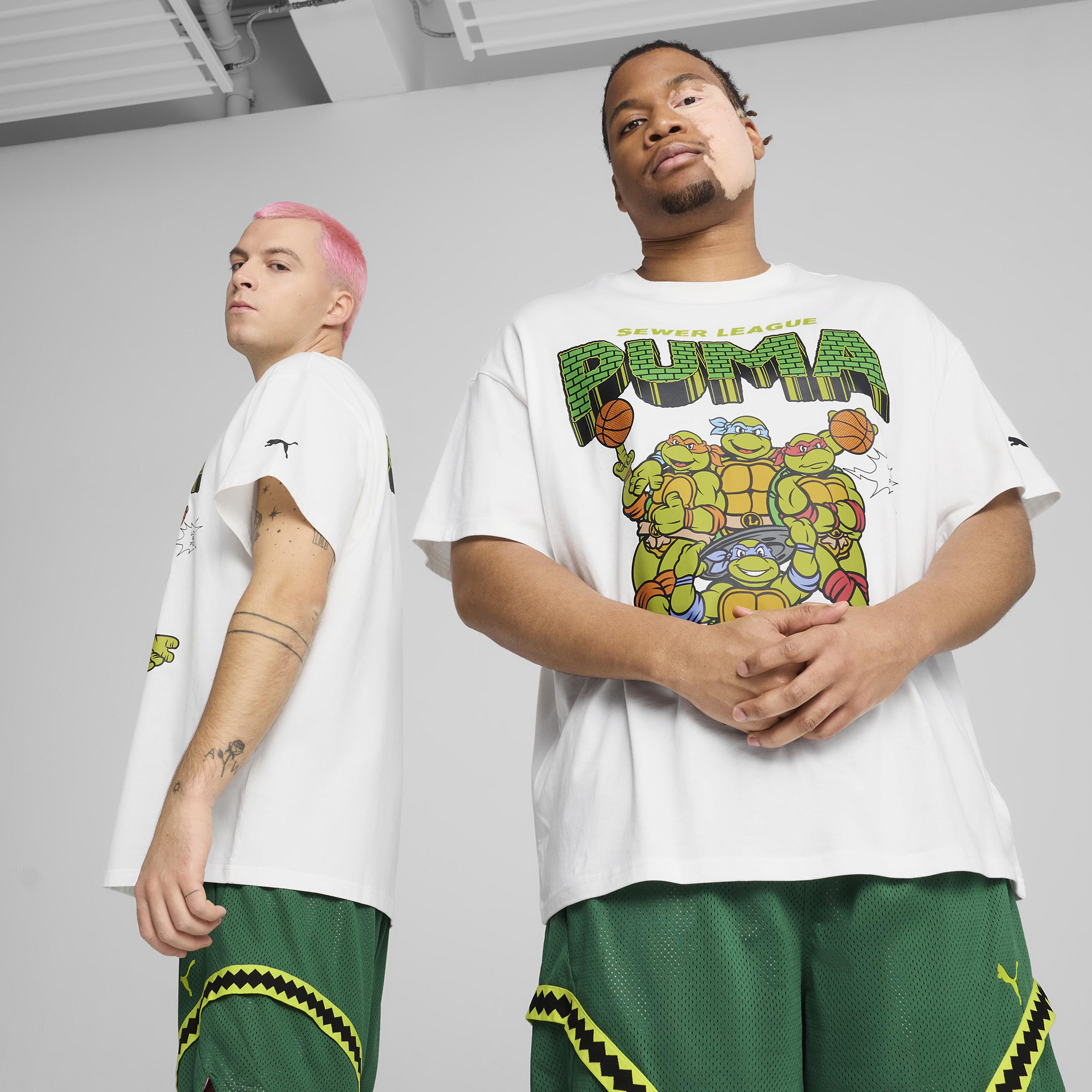 Puma X TMNT Basketball Erkek Desenli Beyaz T-ShirtXL630929| Occasion