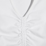 Converse Classic Kadın Slim Fit V Yaka Büzgülü Beyaz T-Shirt