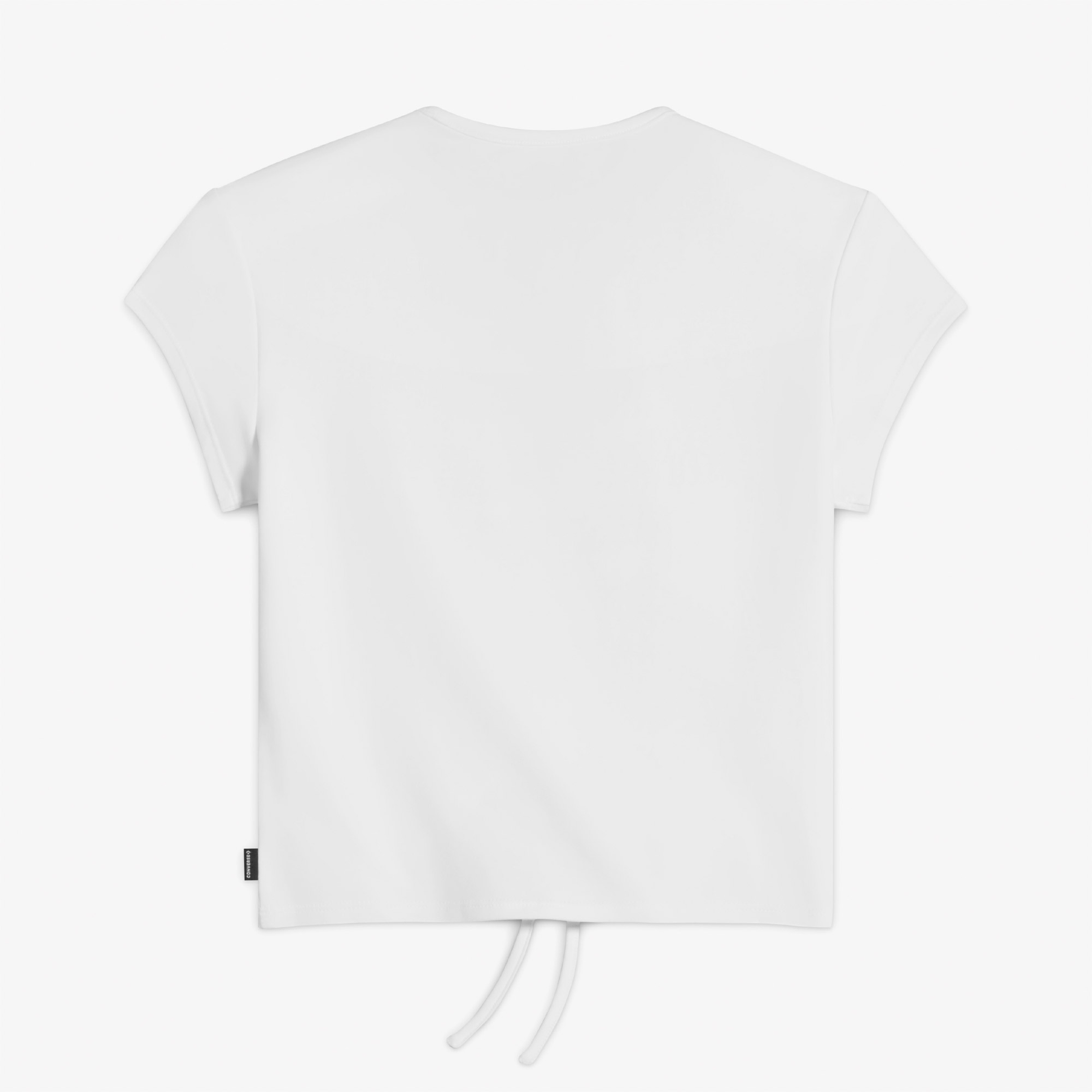 Converse Classic Kadın Slim Fit V Yaka Büzgülü Beyaz T-Shirt