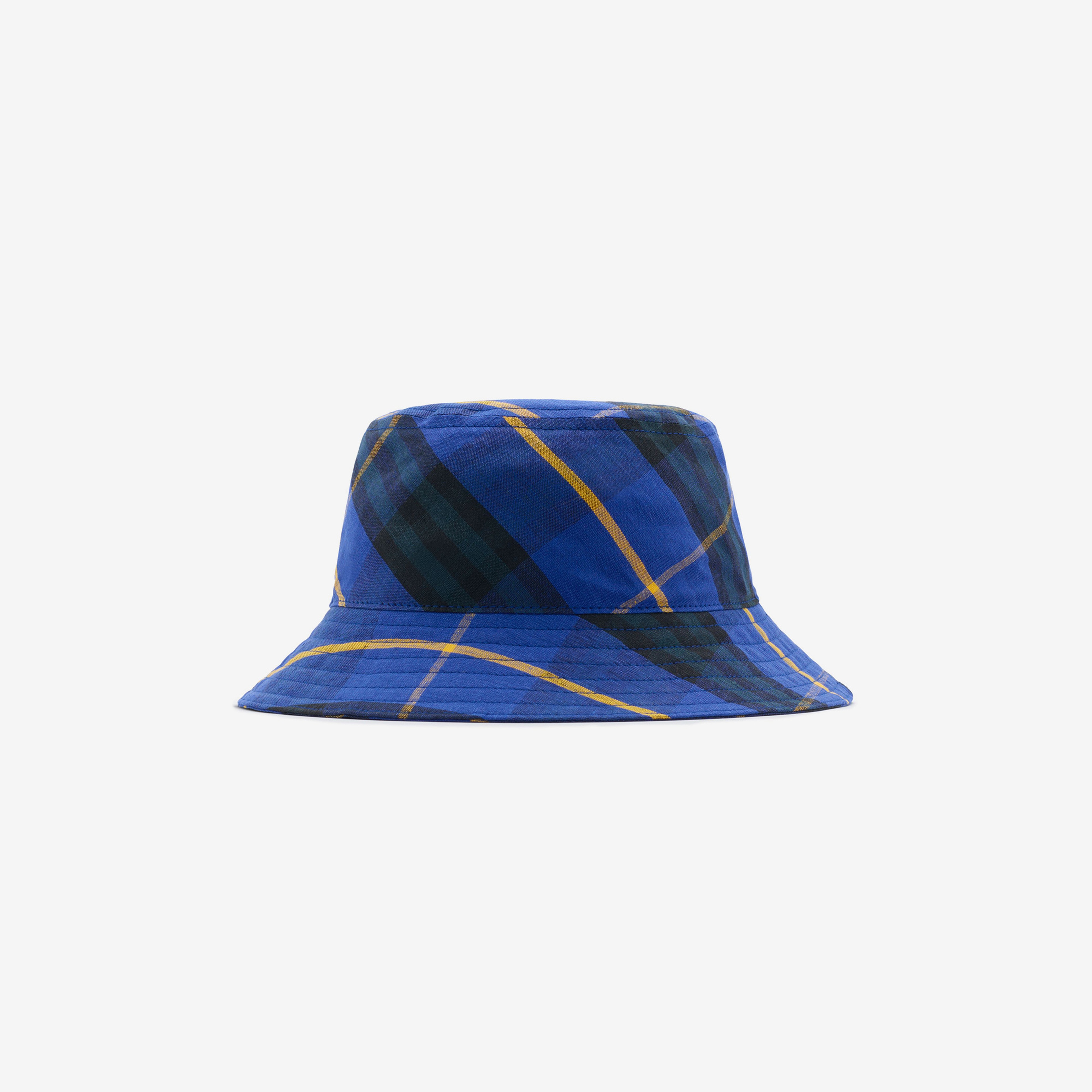 Burberry Check Linen Bucket Erkek Lacivert Şapka