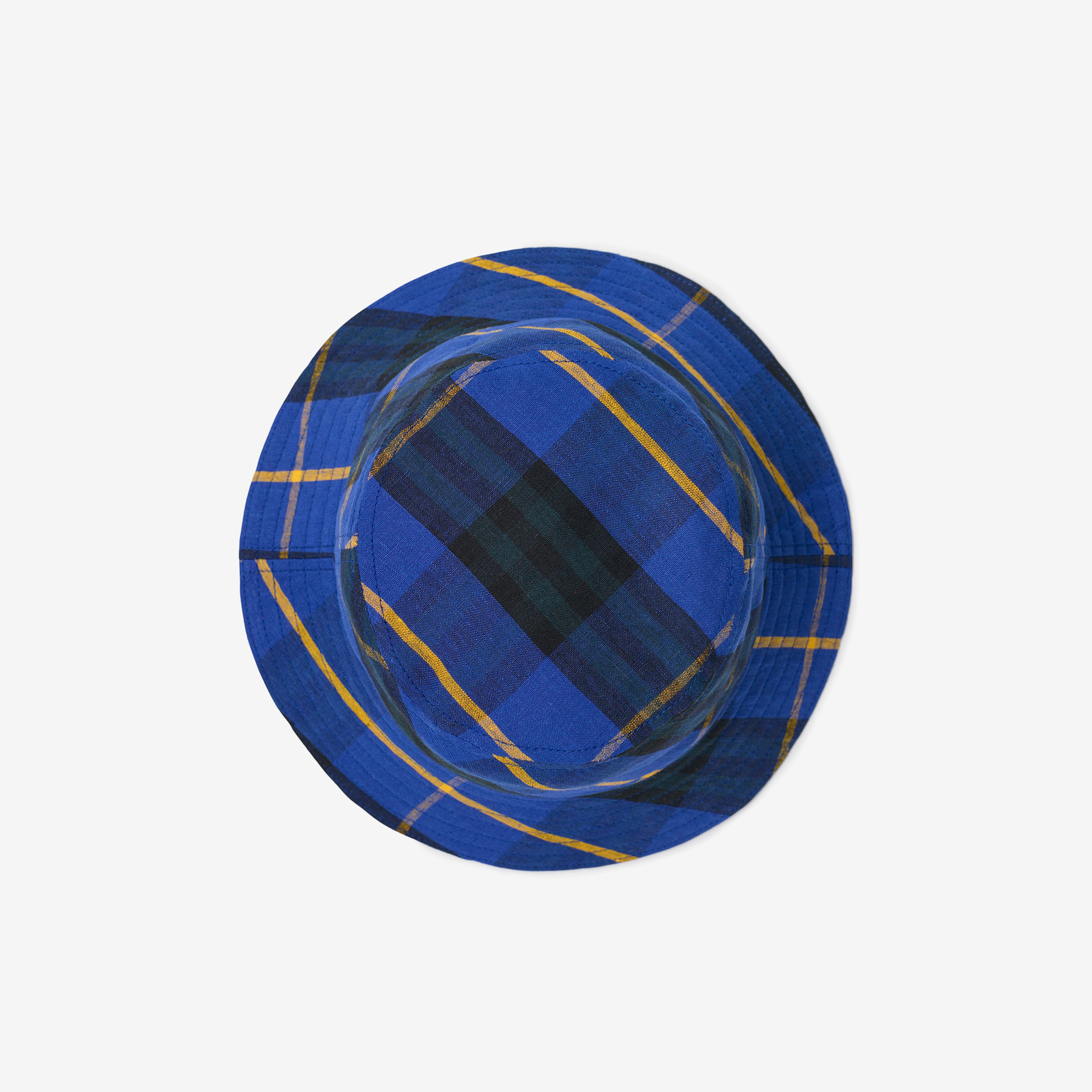 Burberry Check Linen Bucket Erkek Lacivert Şapka