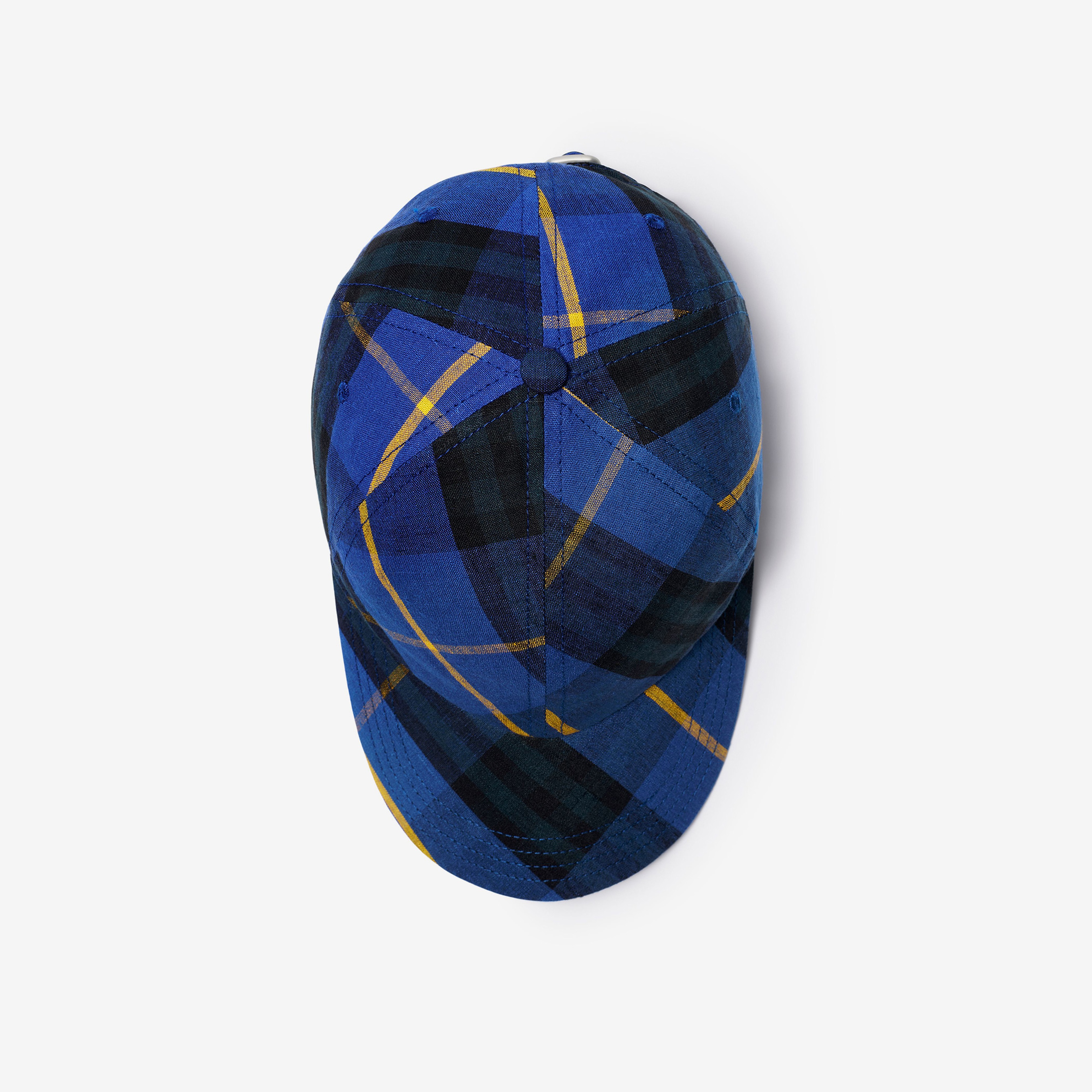 Burberry Check Linen Baseball Erkek Lacivert Şapka