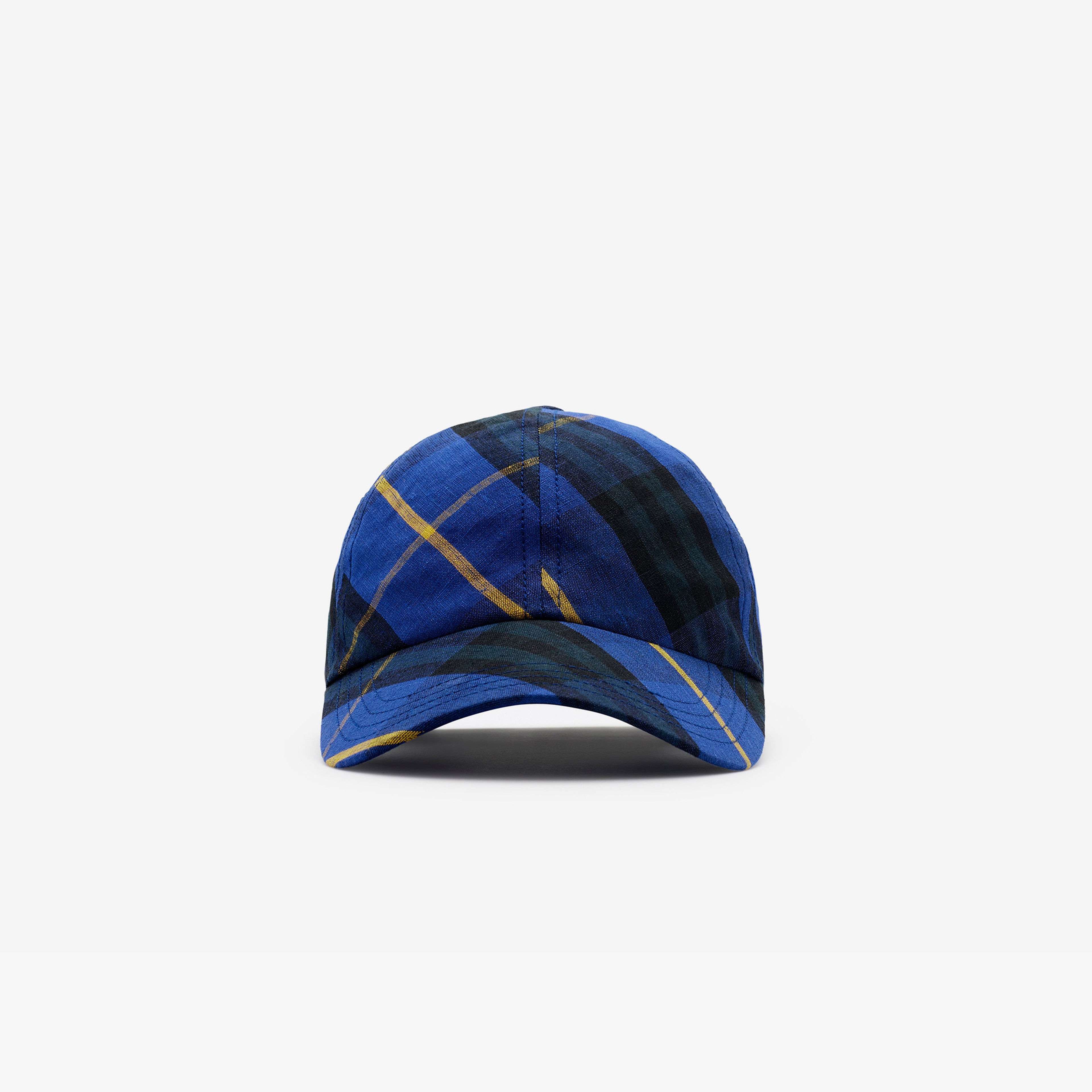 Burberry Check Linen Baseball Erkek Lacivert Şapka
