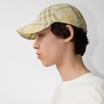 Burberry Check Linen Baseball Erkek Krem Rengi Şapka