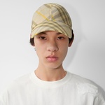 Burberry Check Linen Baseball Erkek Krem Rengi Şapka