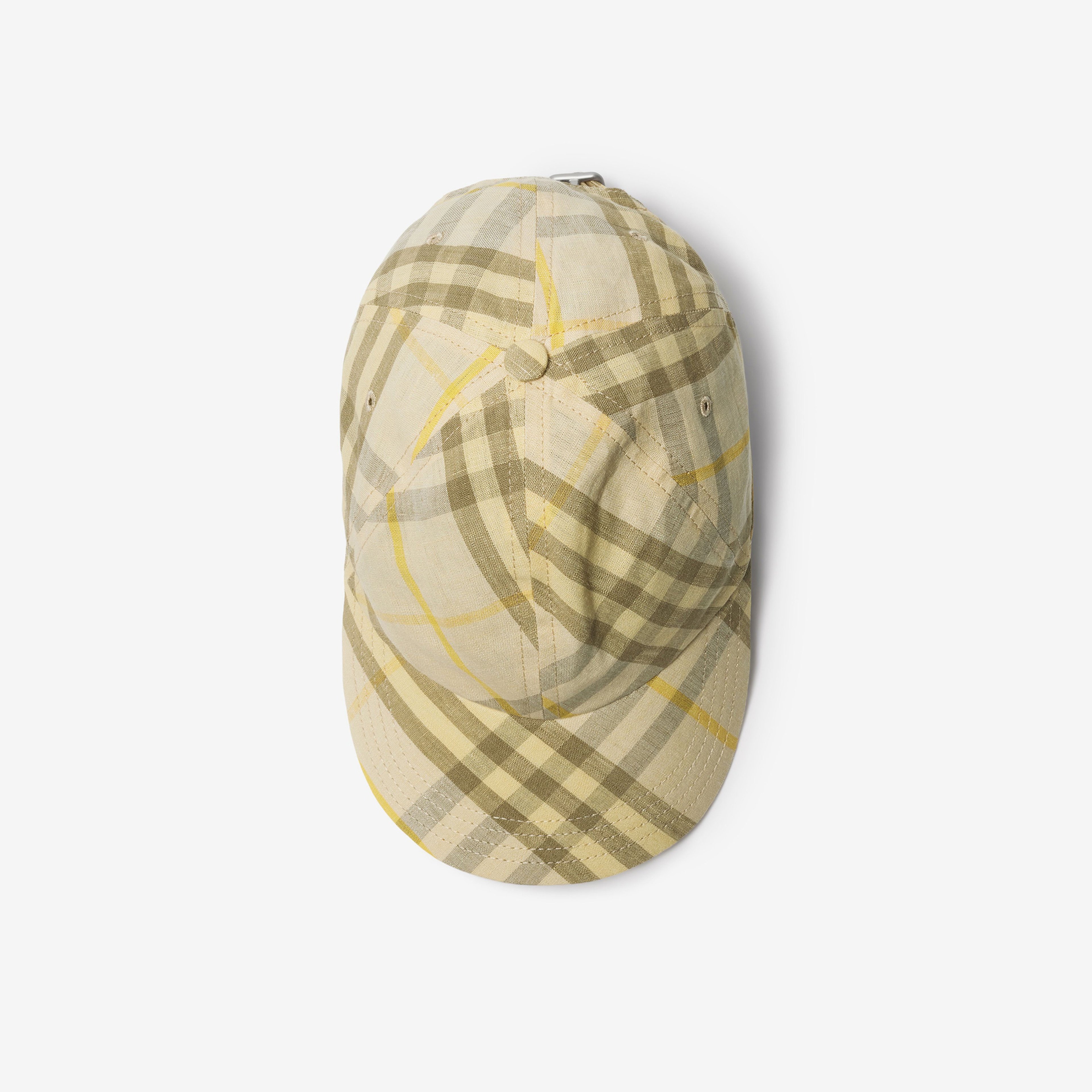 Burberry Check Linen Baseball Erkek Krem Rengi Şapka