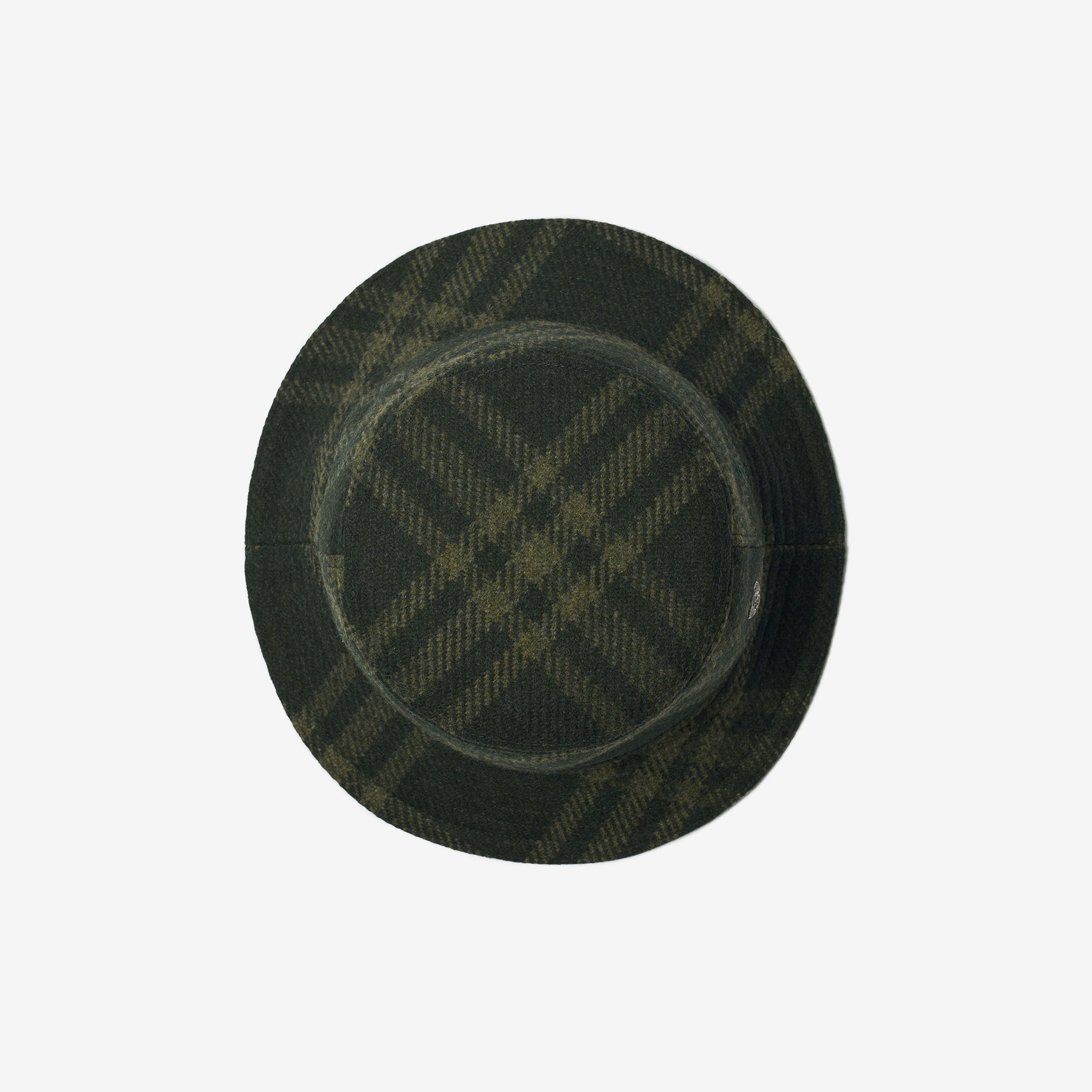 Burberry Check Yün Bucket Erkek Yeşil Şapka