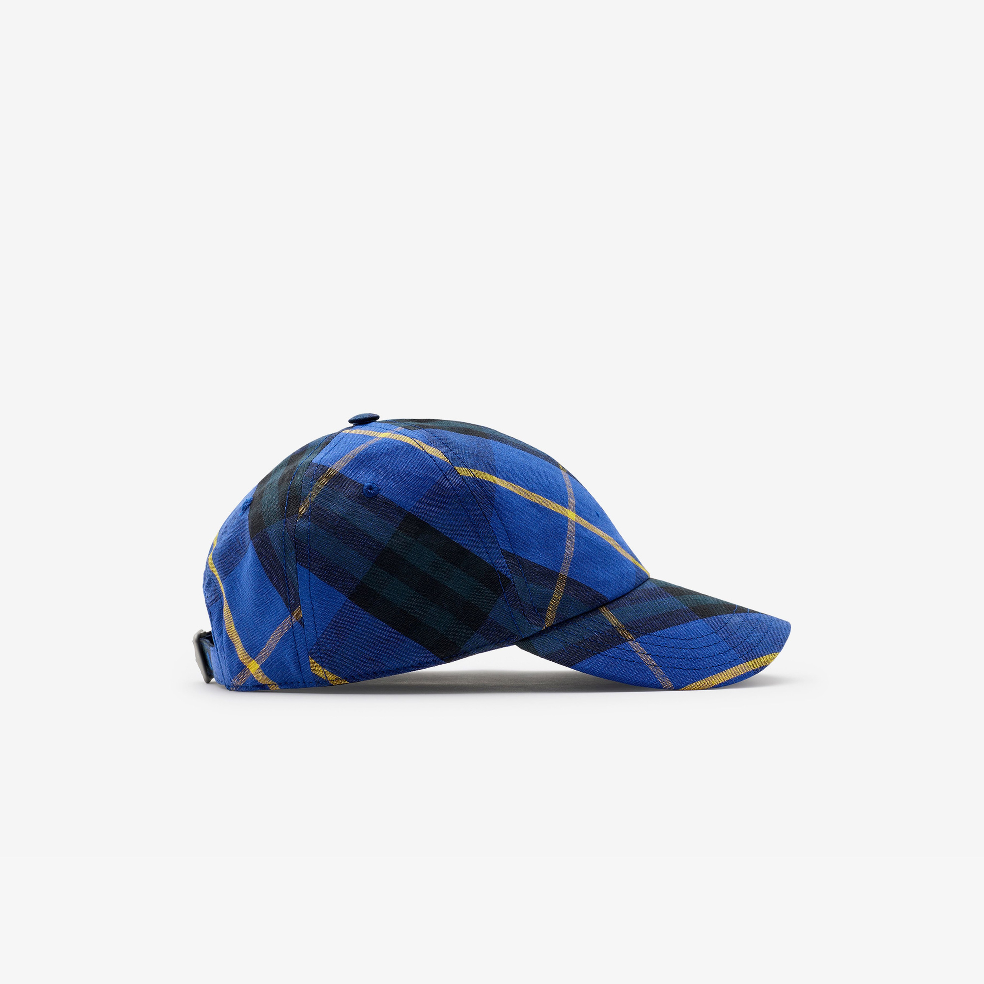 Burberry Check Linen Baseball Erkek Lacivert Şapka
