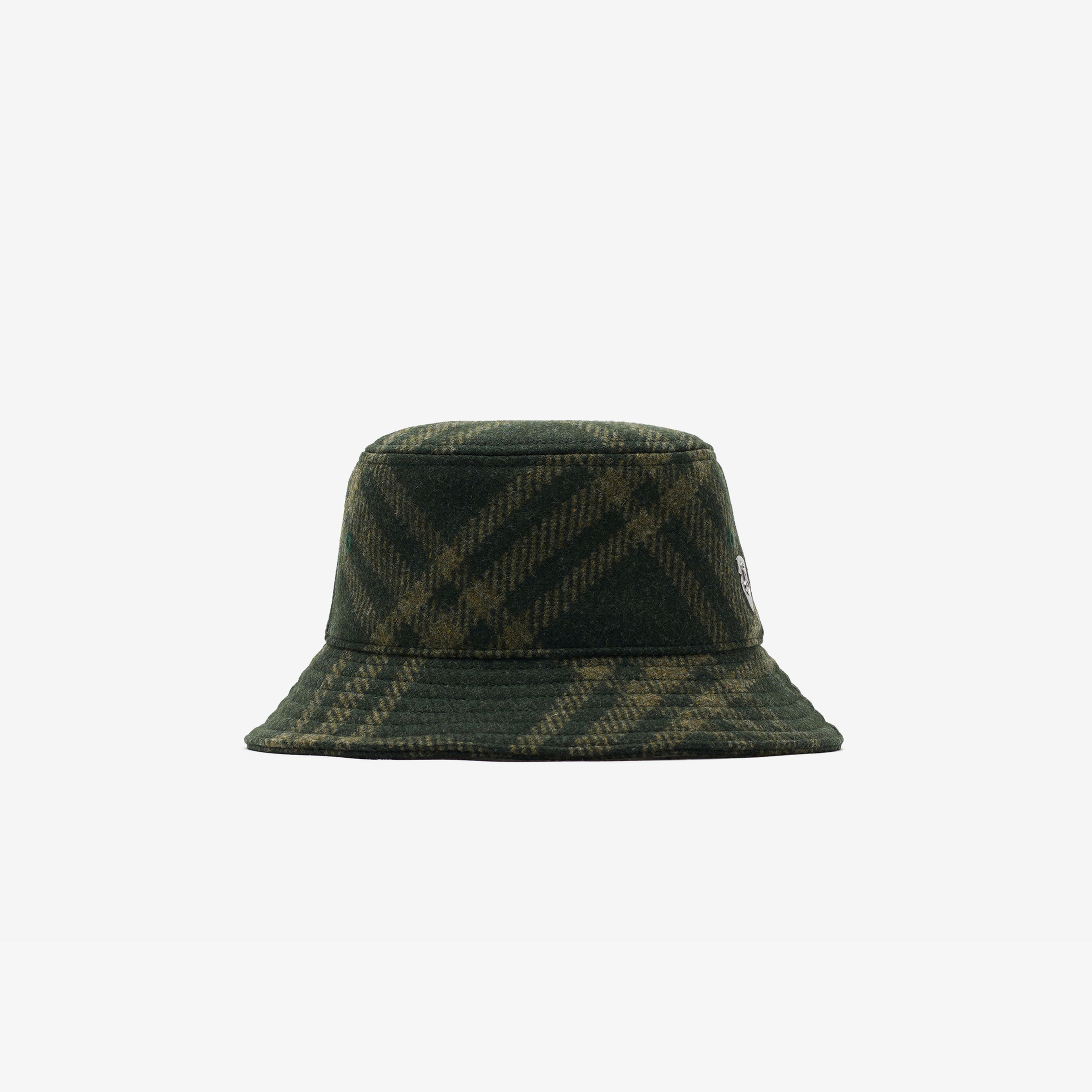 Burberry Check Yün Bucket Erkek Yeşil Şapka