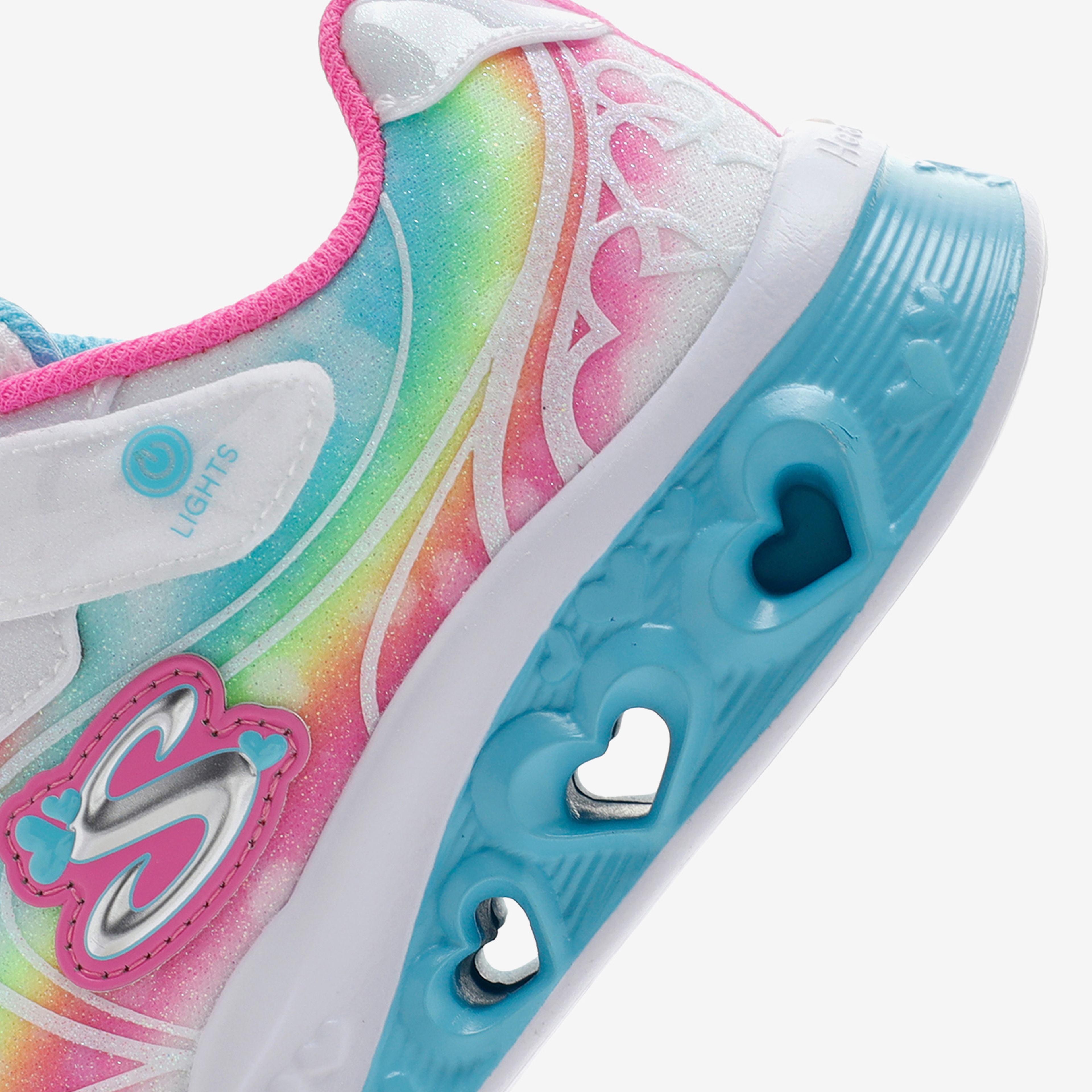 Skechers Flutter Heart Lights Groovy Swirl Çocuk Beyaz Işıklı Spor Ayakkabı