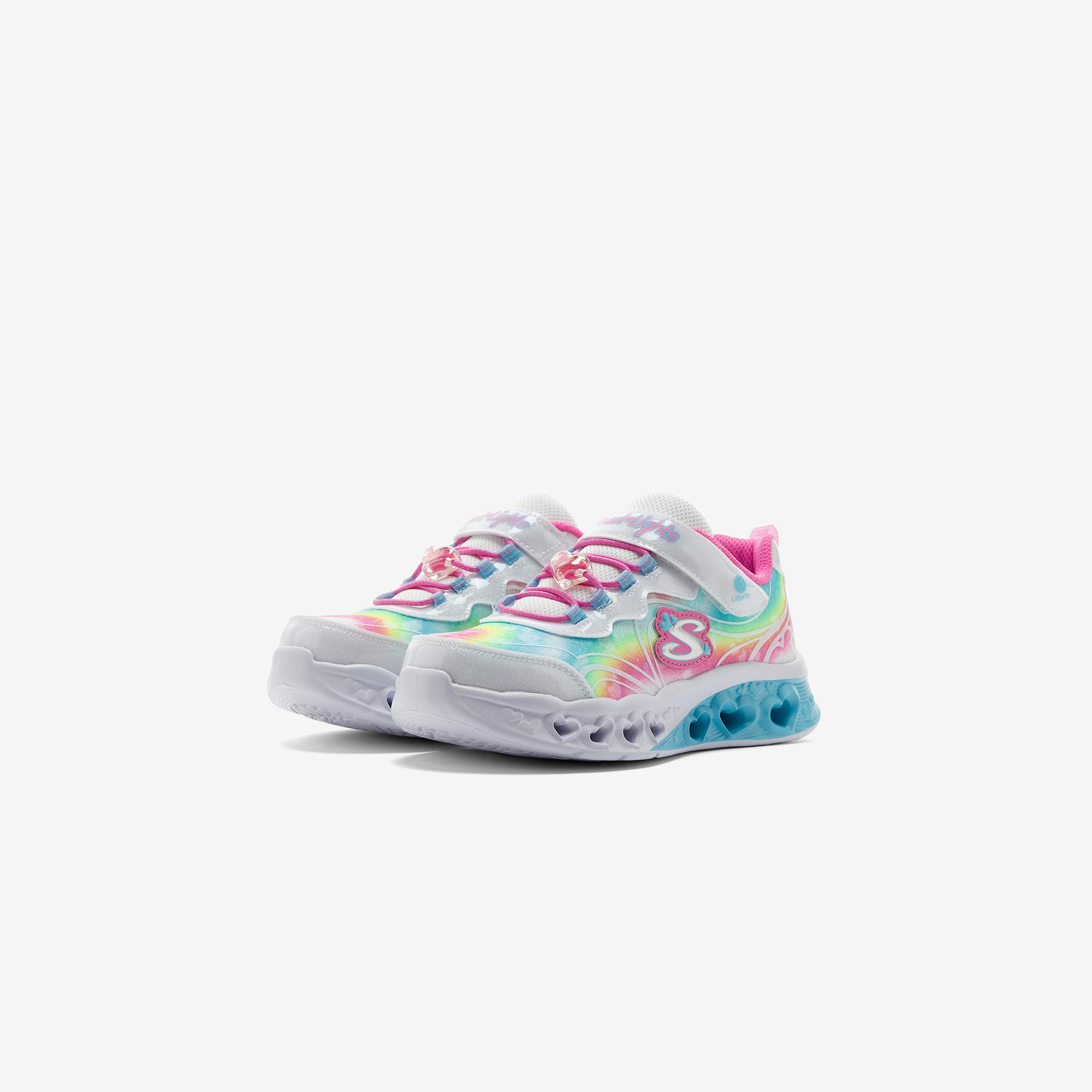 Skechers Flutter Heart Lights Groovy Swirl Çocuk Beyaz Işıklı Spor Ayakkabı