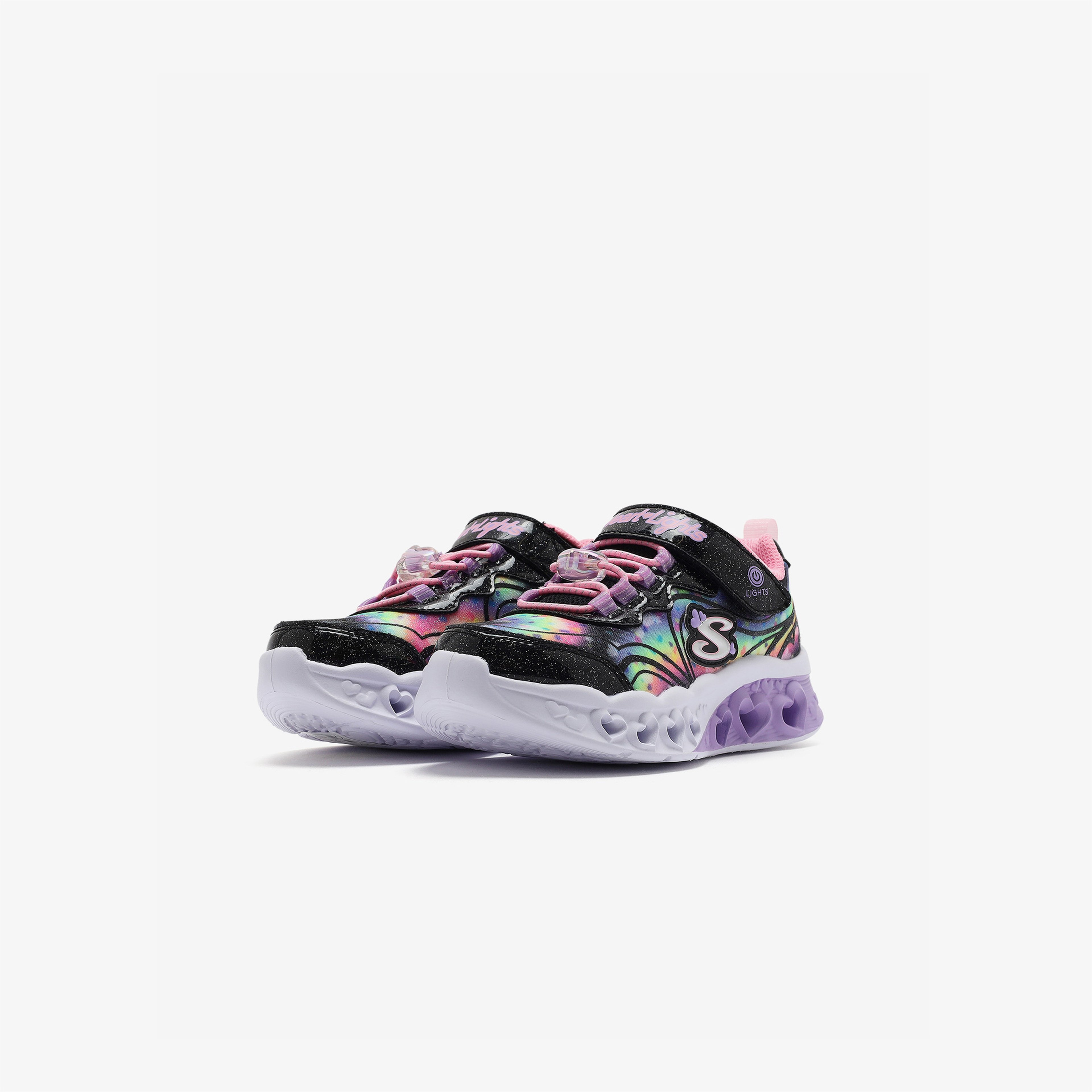 Skechers Flutter Heart Lights Groovy Swirl Kız Çocuk Siyah Işıklı Spor Ayakkabı