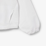 Lacoste Cropped Up Zip Kadın Beyaz Hoodie