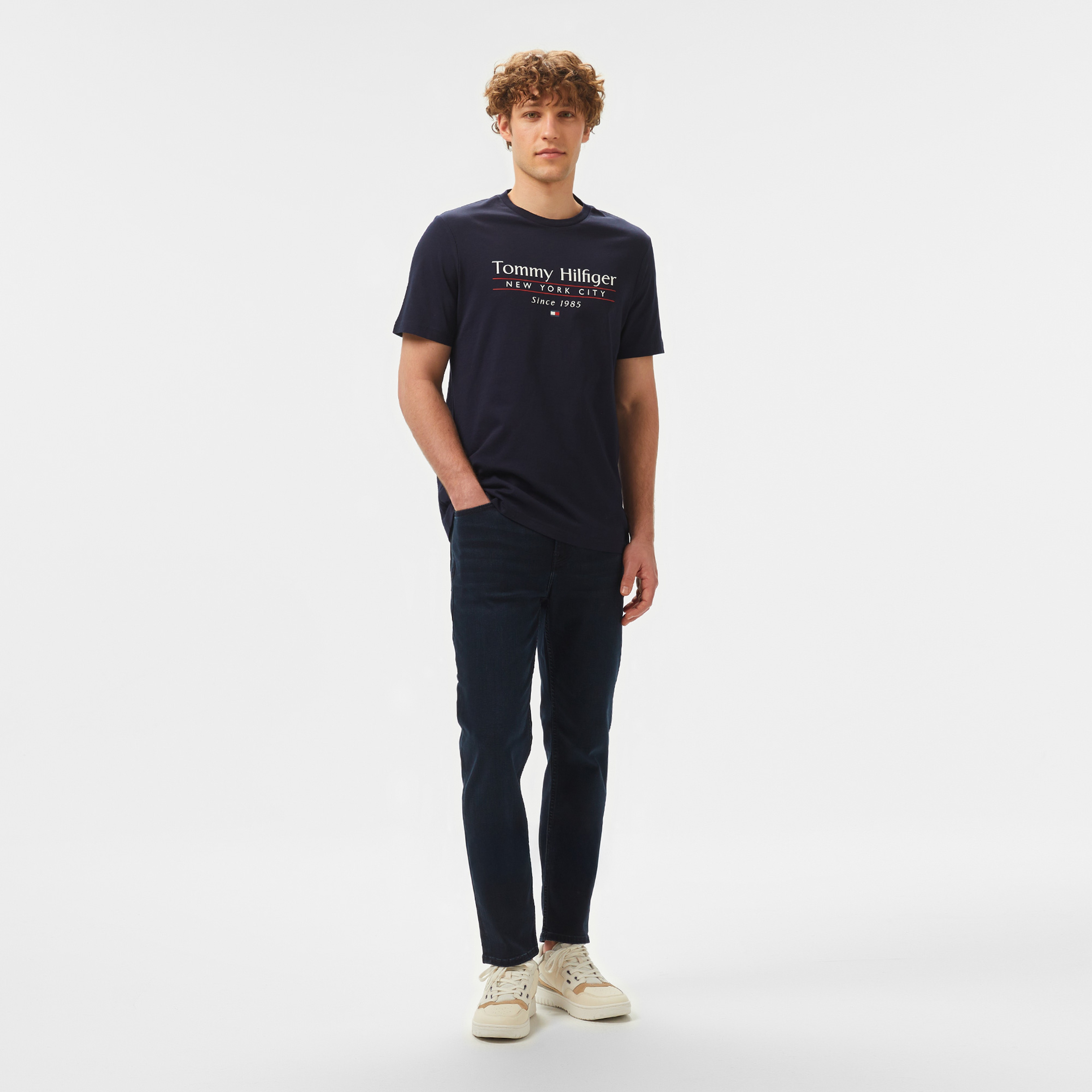 Tommy Hilfiger Erkek Mavi T-Shirt