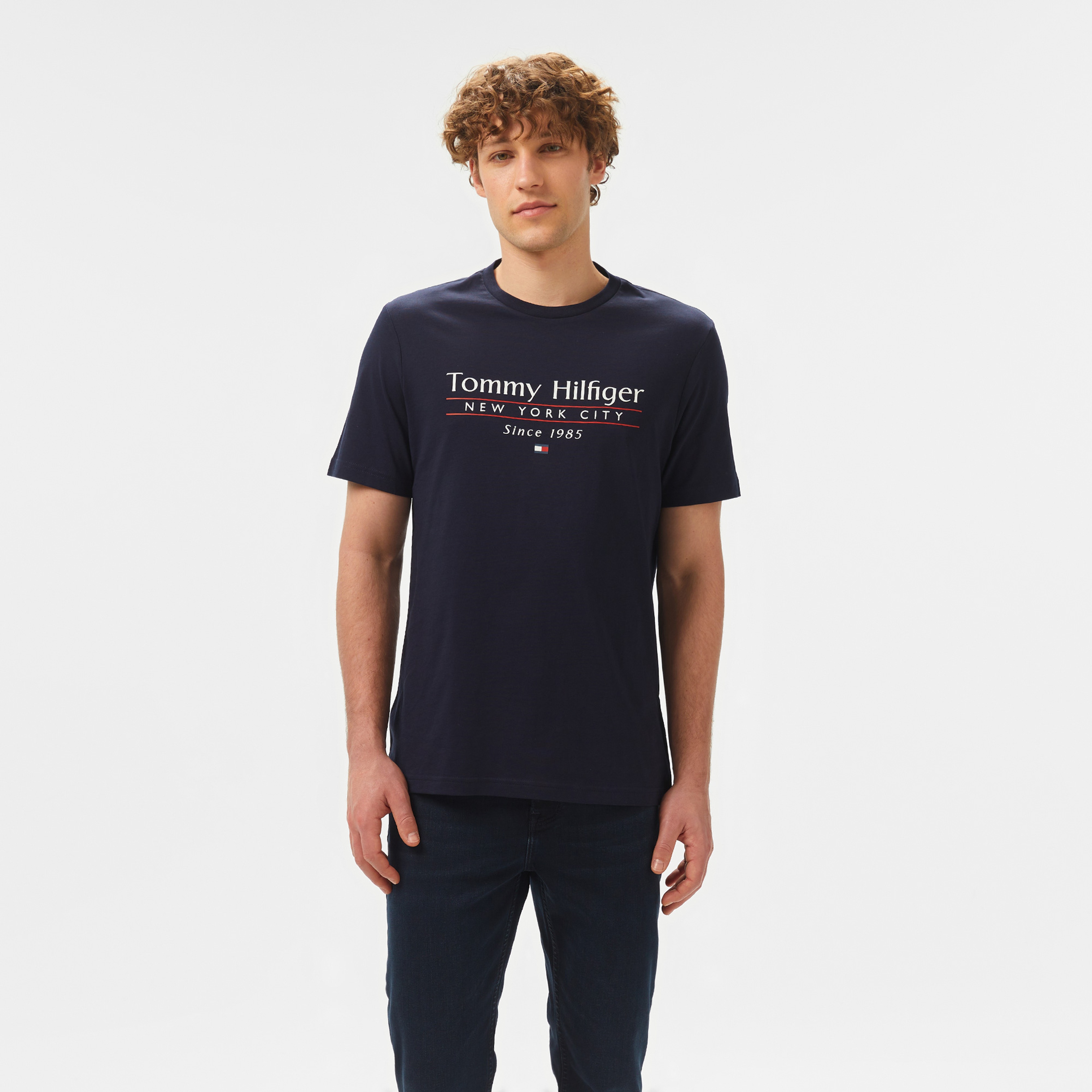 Tommy Hilfiger Erkek Mavi T-Shirt