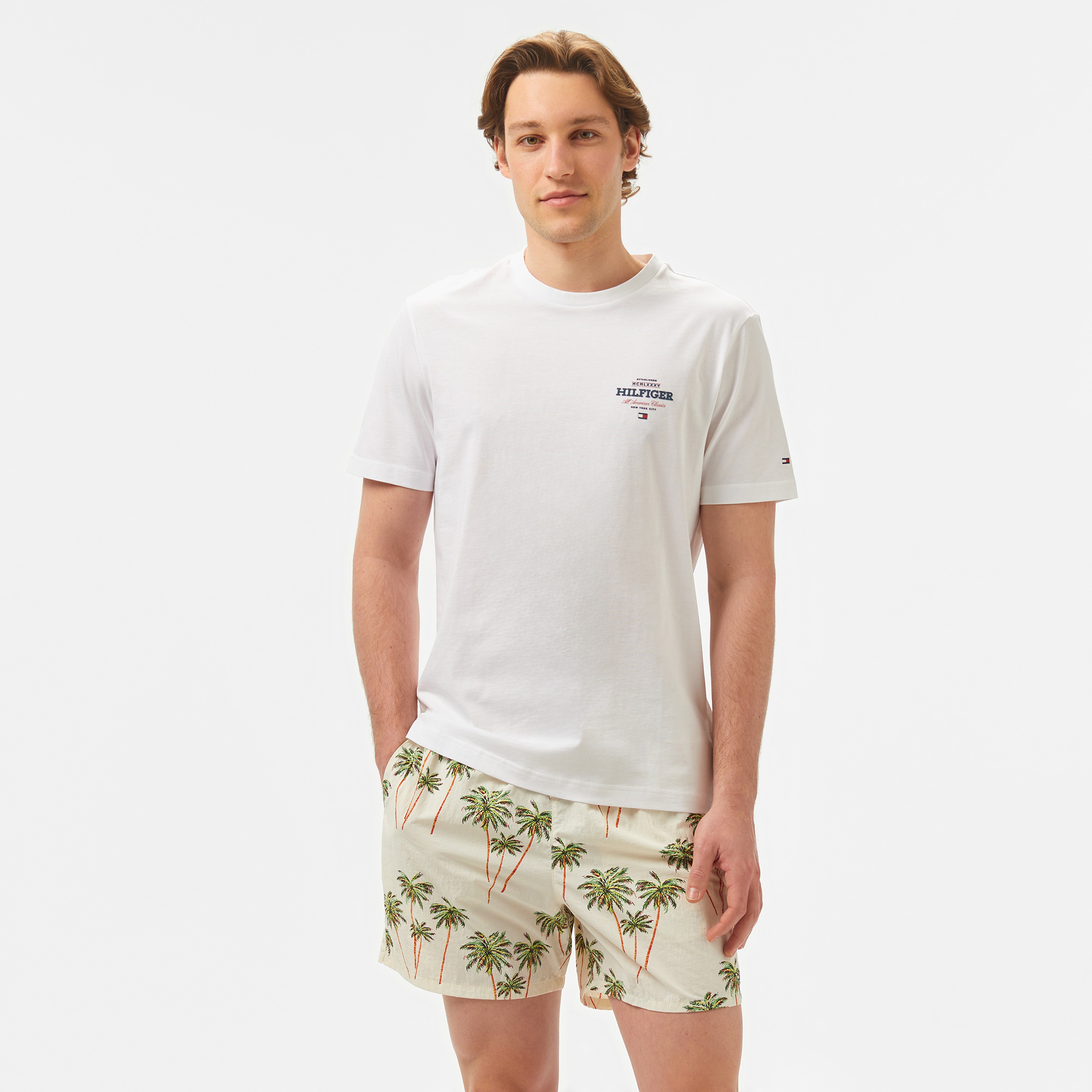 Tommy Hilfiger Erkek Beyaz T-Shirt