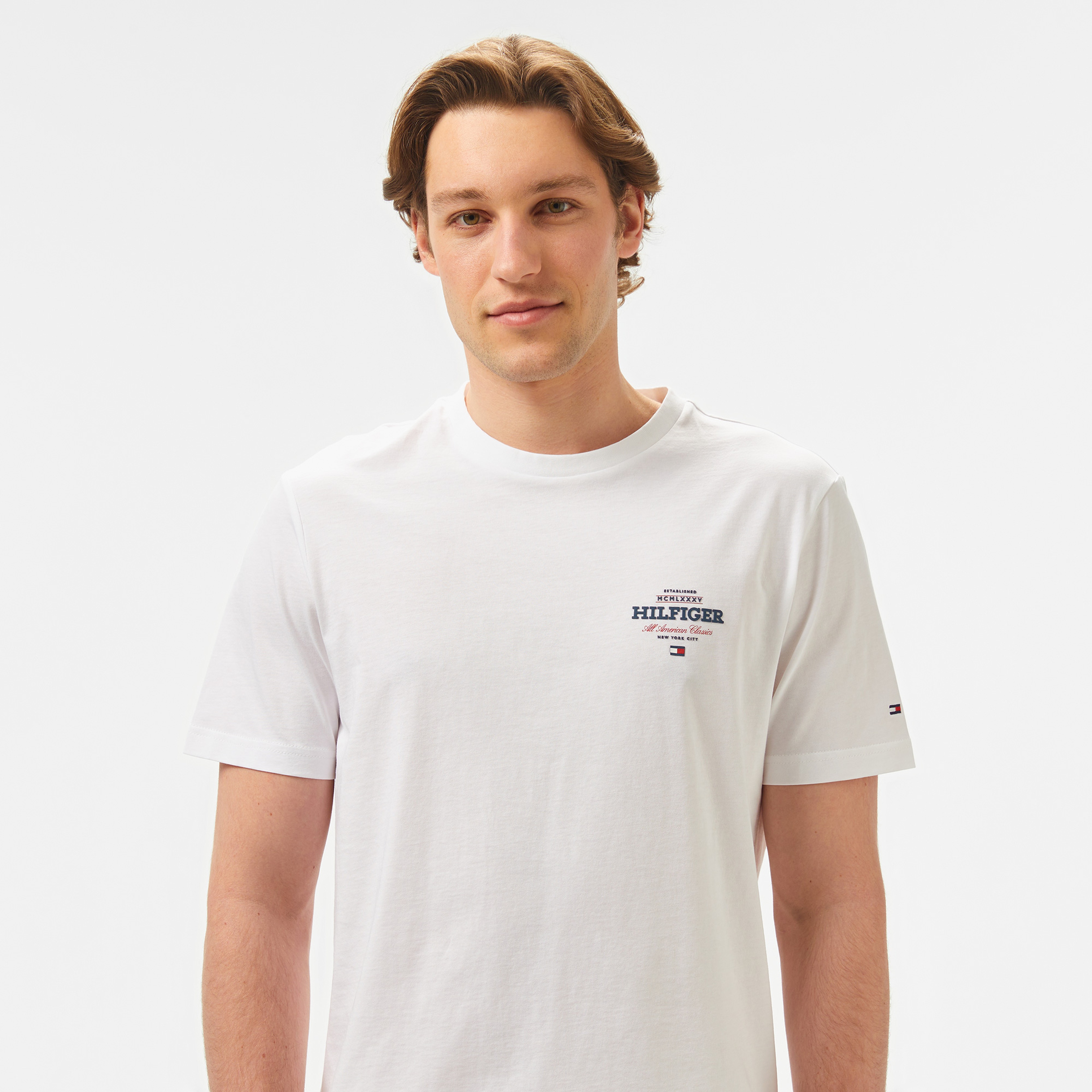 Tommy Hilfiger Erkek Beyaz T-Shirt