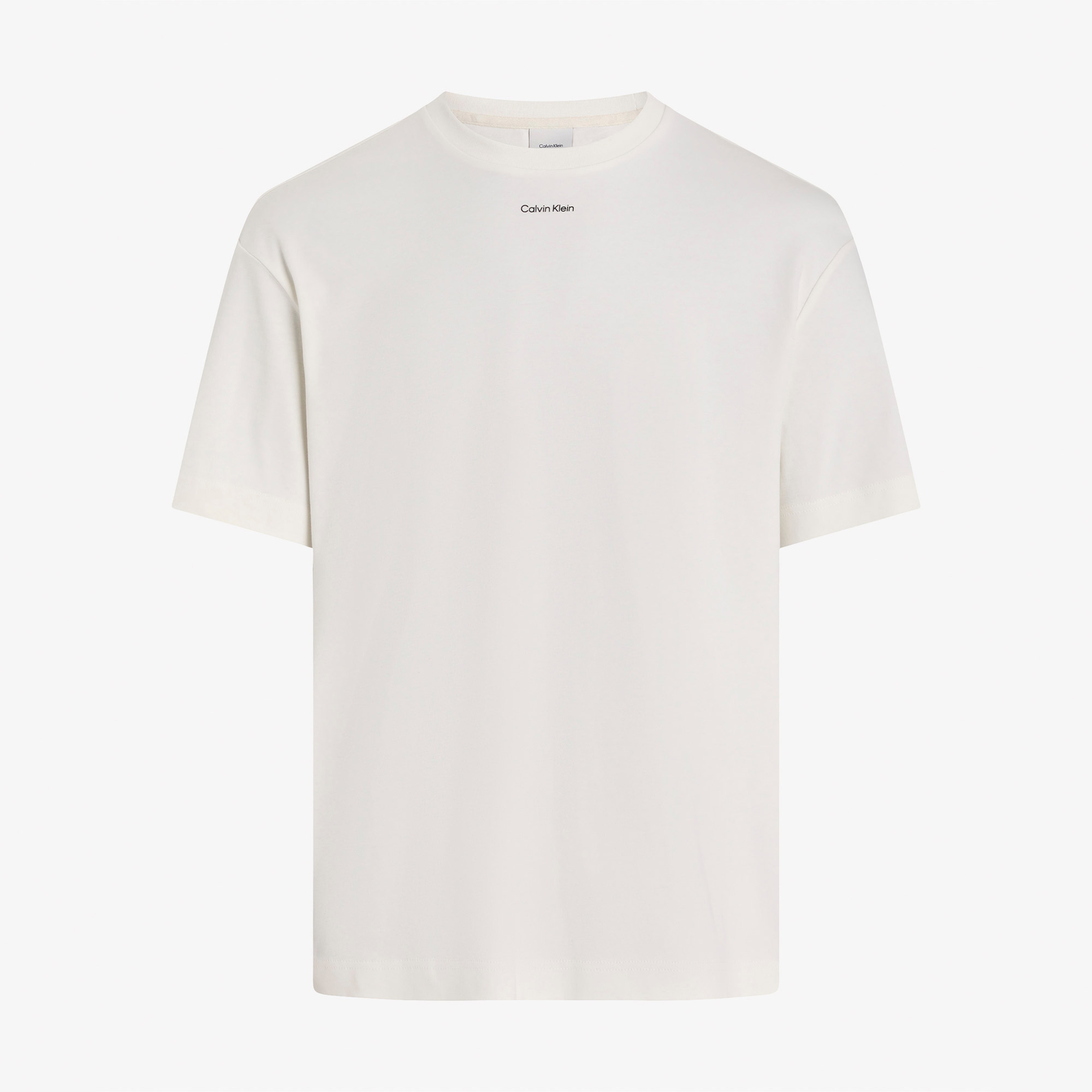 Calvin Klein Nano Logo Interlock Erkek Beyaz T-Shirt