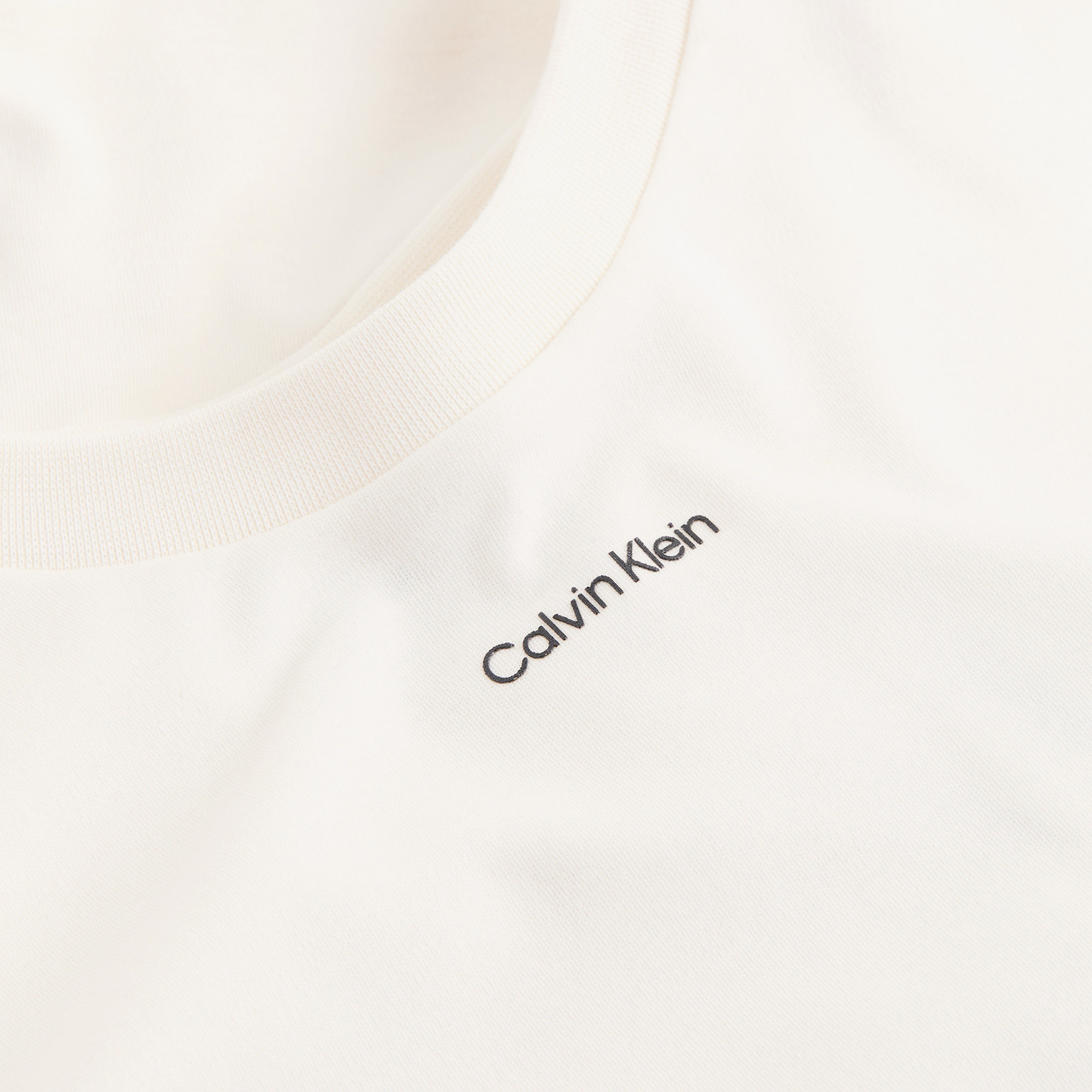 Calvin Klein Nano Logo Interlock Erkek Beyaz T-Shirt