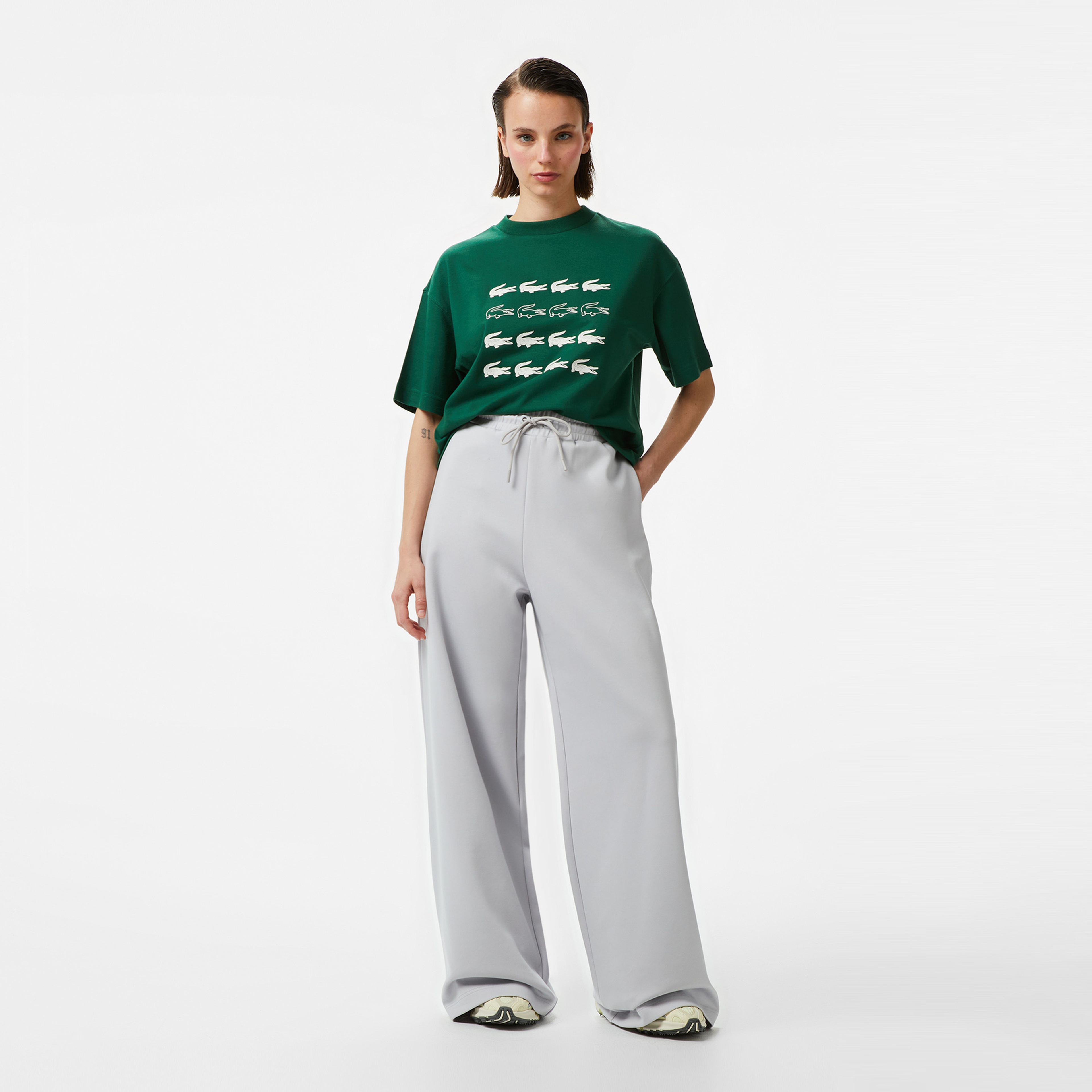 Lacoste House of SuperStep x Lacoste Kadın Gri Eşofman Altı